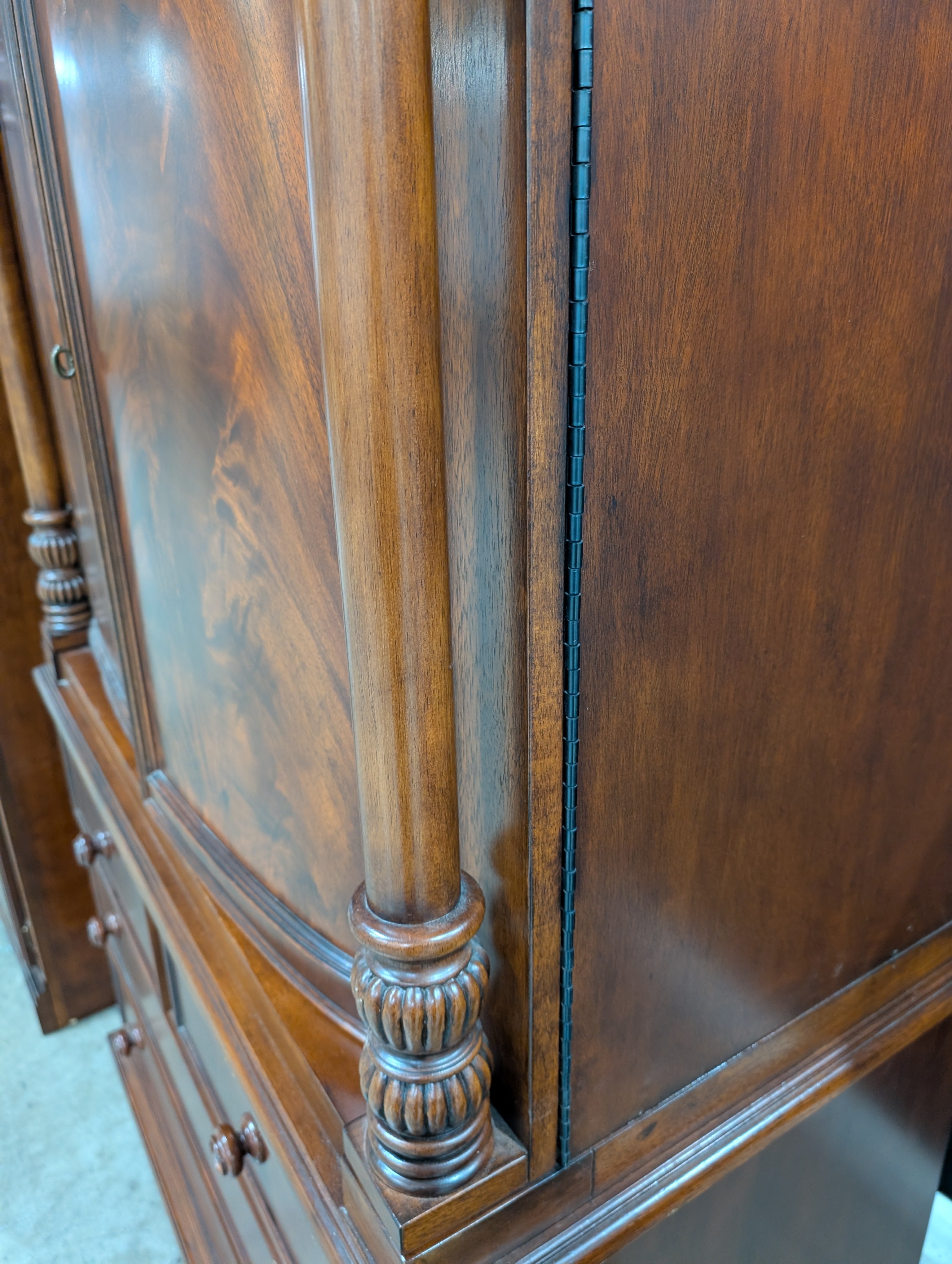 Traditional Dark Hardwood Armoire Dresser Combo