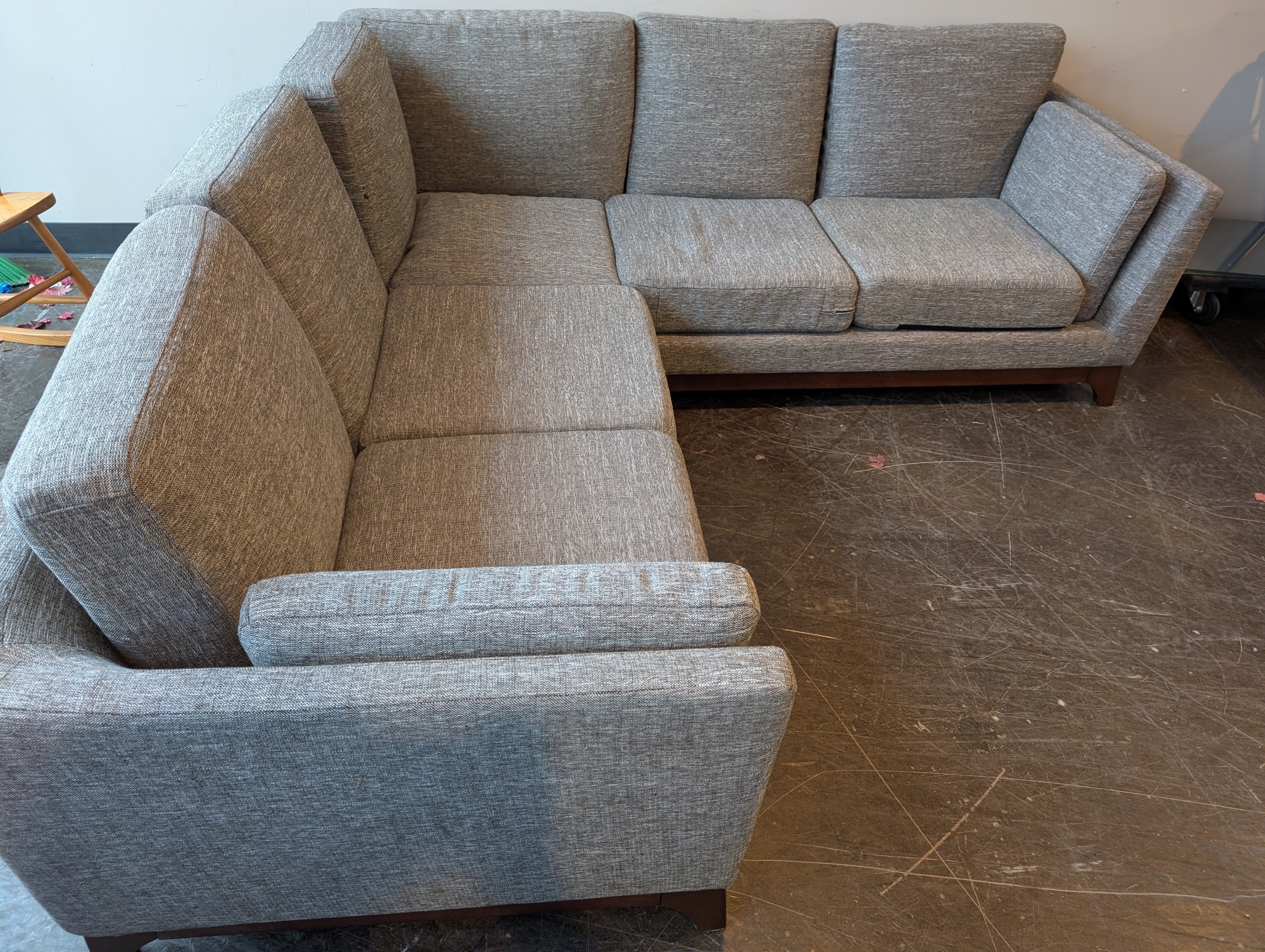 Modern Volcanic Gray Article Sectional Sofa