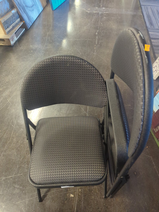 Large metal folding chairs (set of 2)
