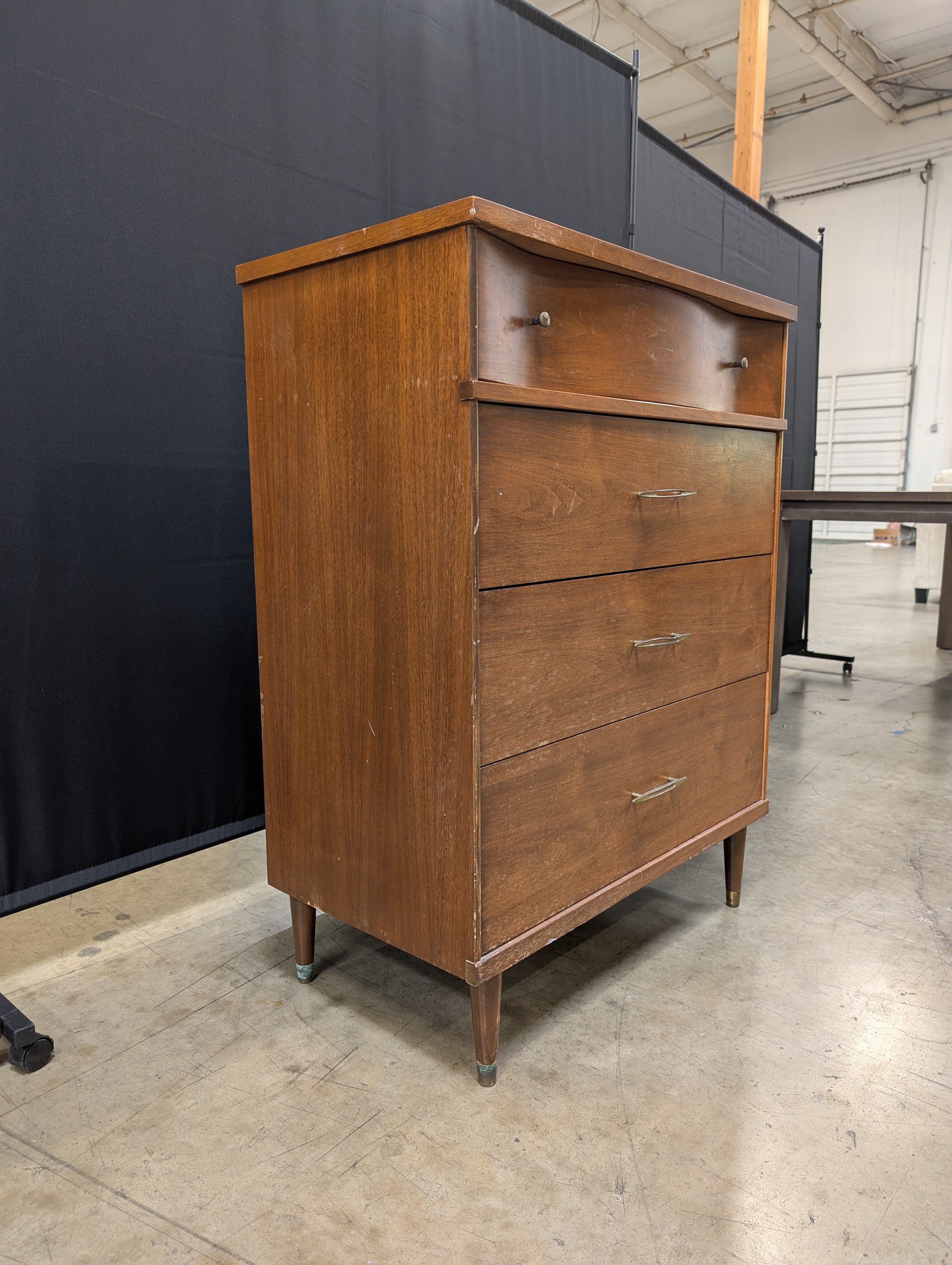 Harmony House Modern Wood Four-Drawer Chest with Tapered Legs