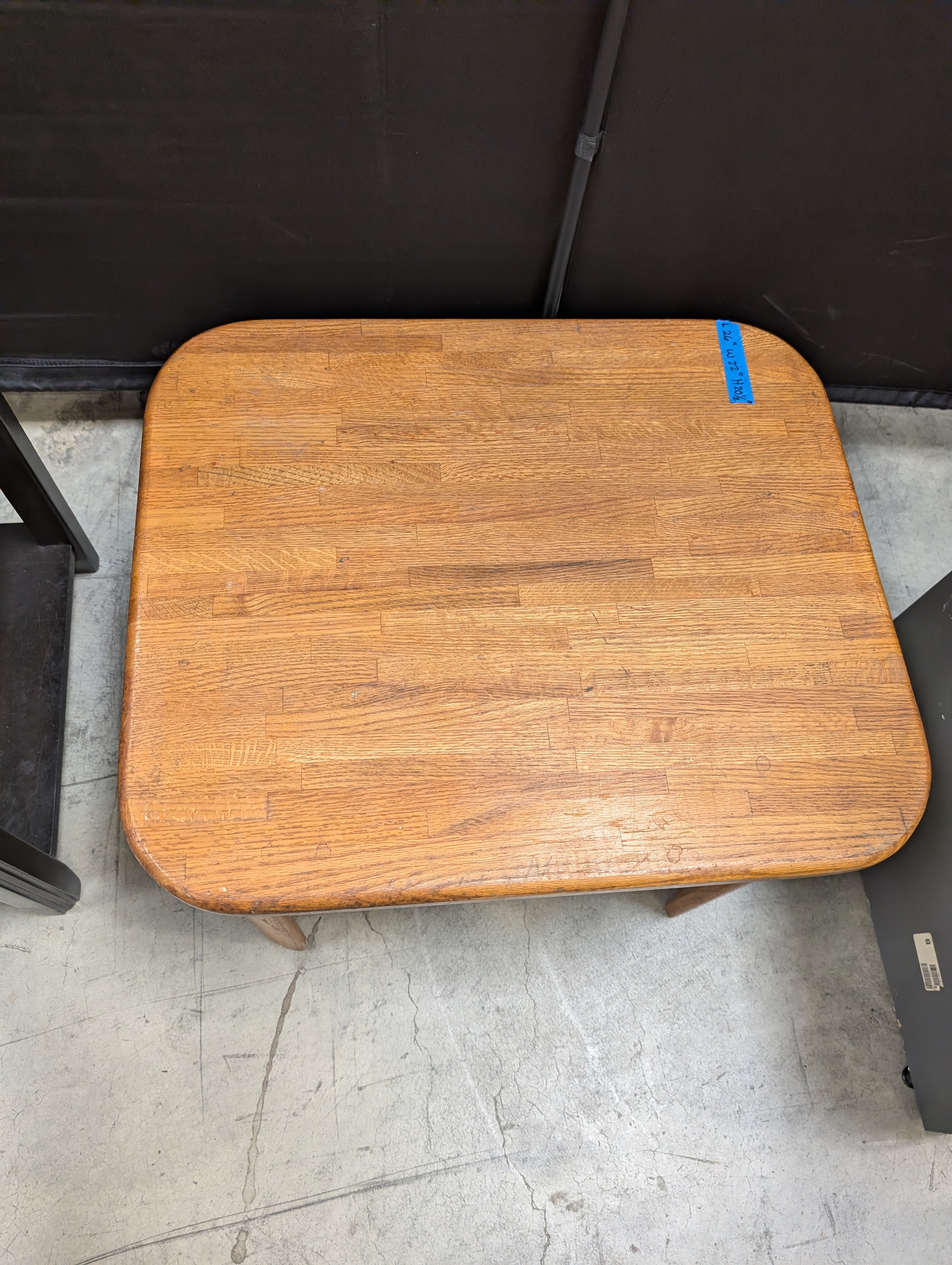 Solid Hardwood Square Side Table with Rounded Corners