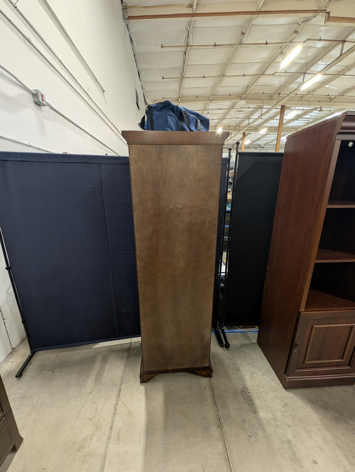 Classic Dark Wood Glass Display Cabinet