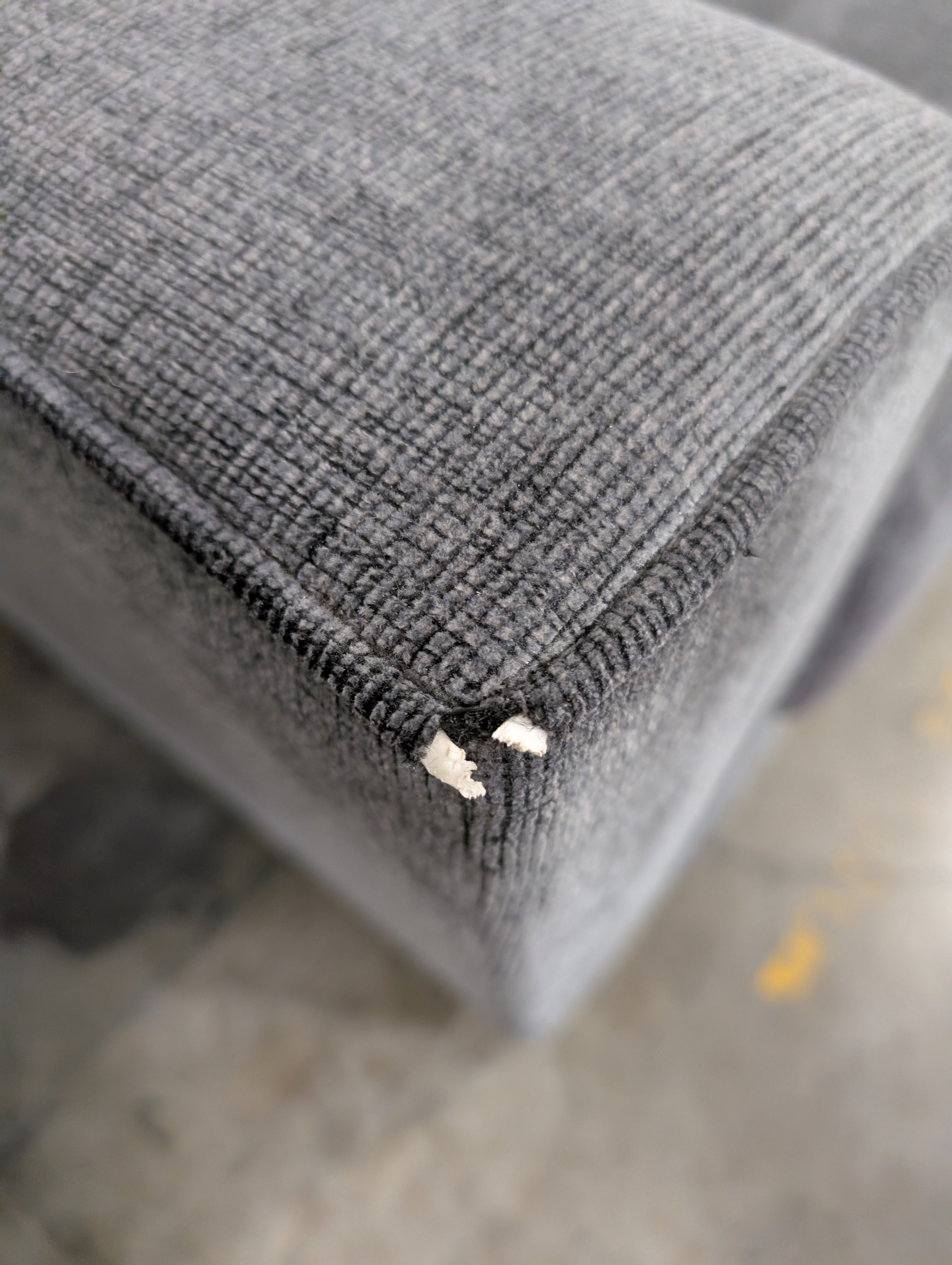 Modern Grey Fabric Three-Seat Couch
