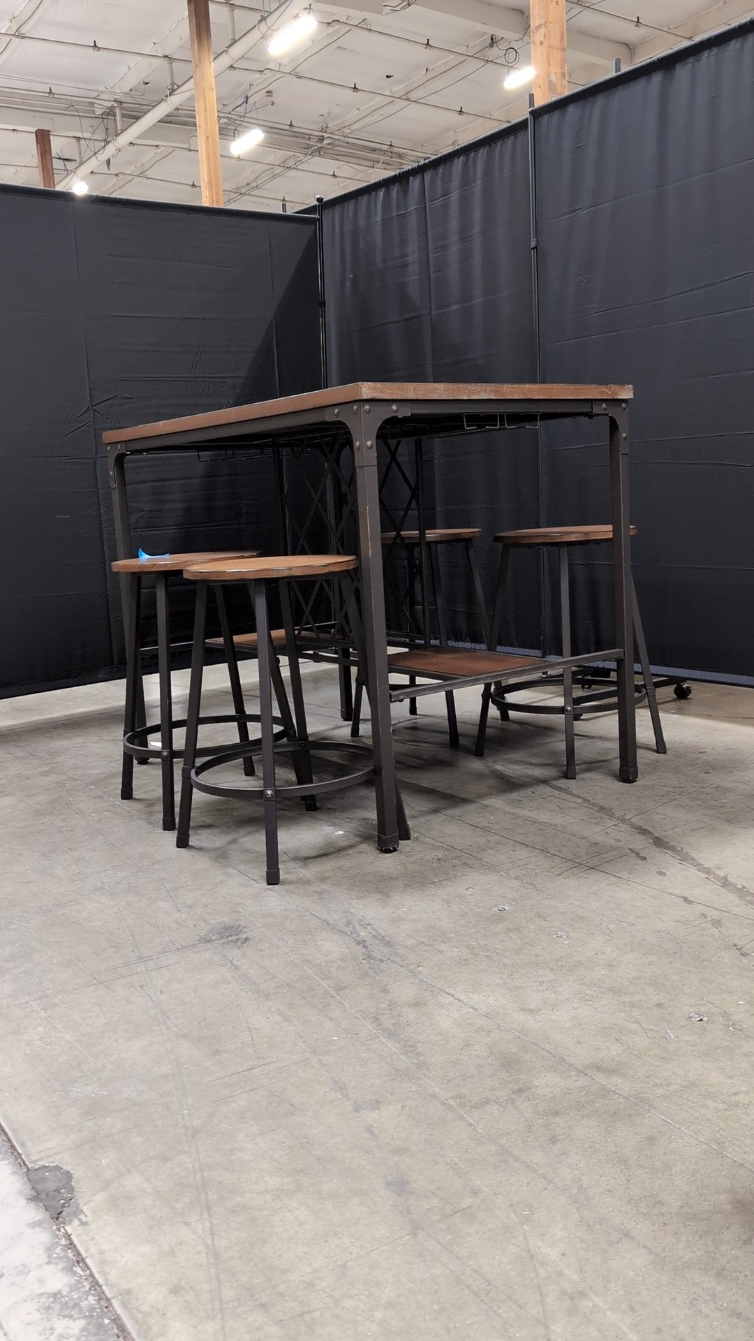 Industrial Style Wood Top Dining set