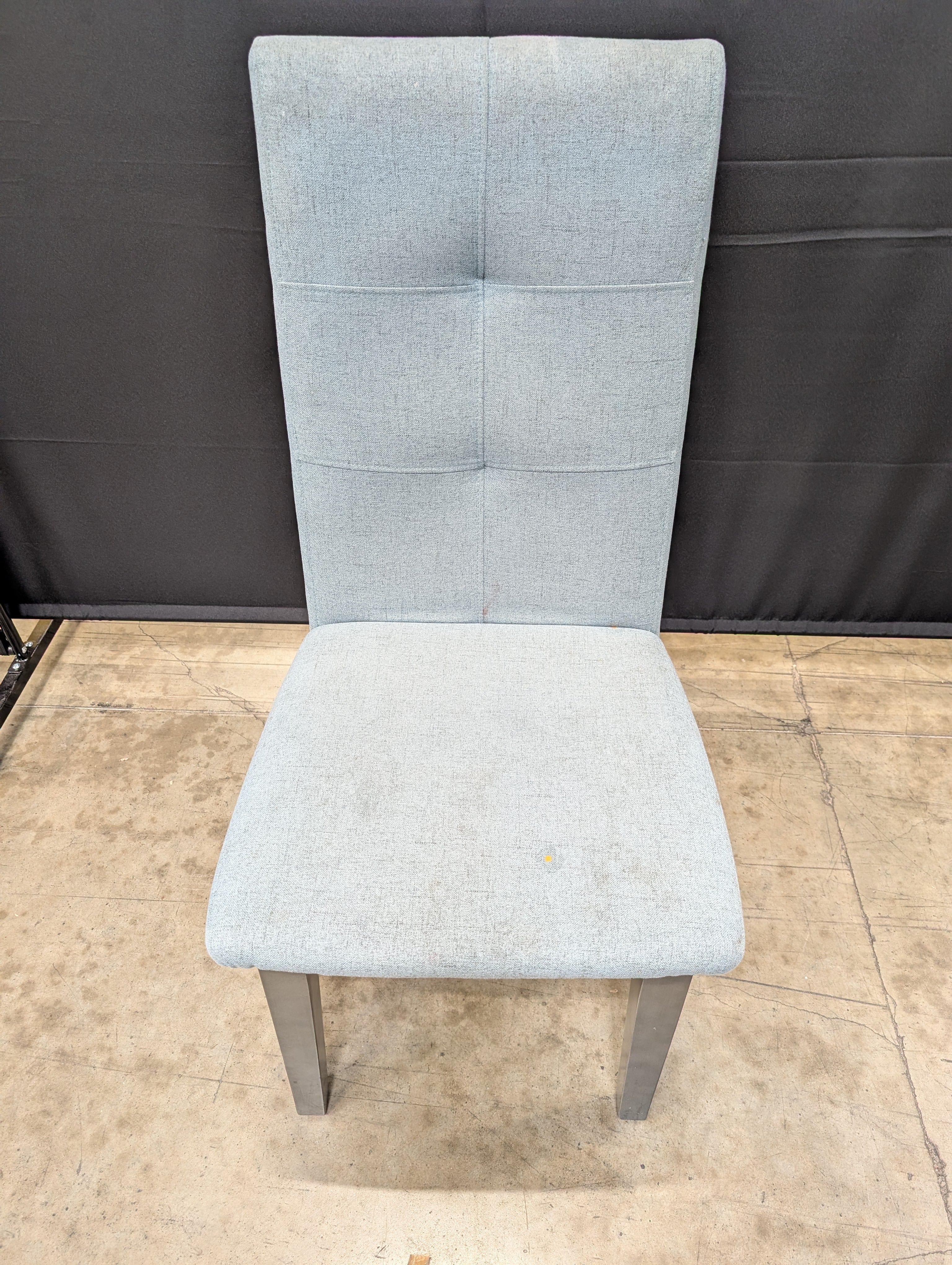 Upholstered High-Back Dining Chair with Tufted Design