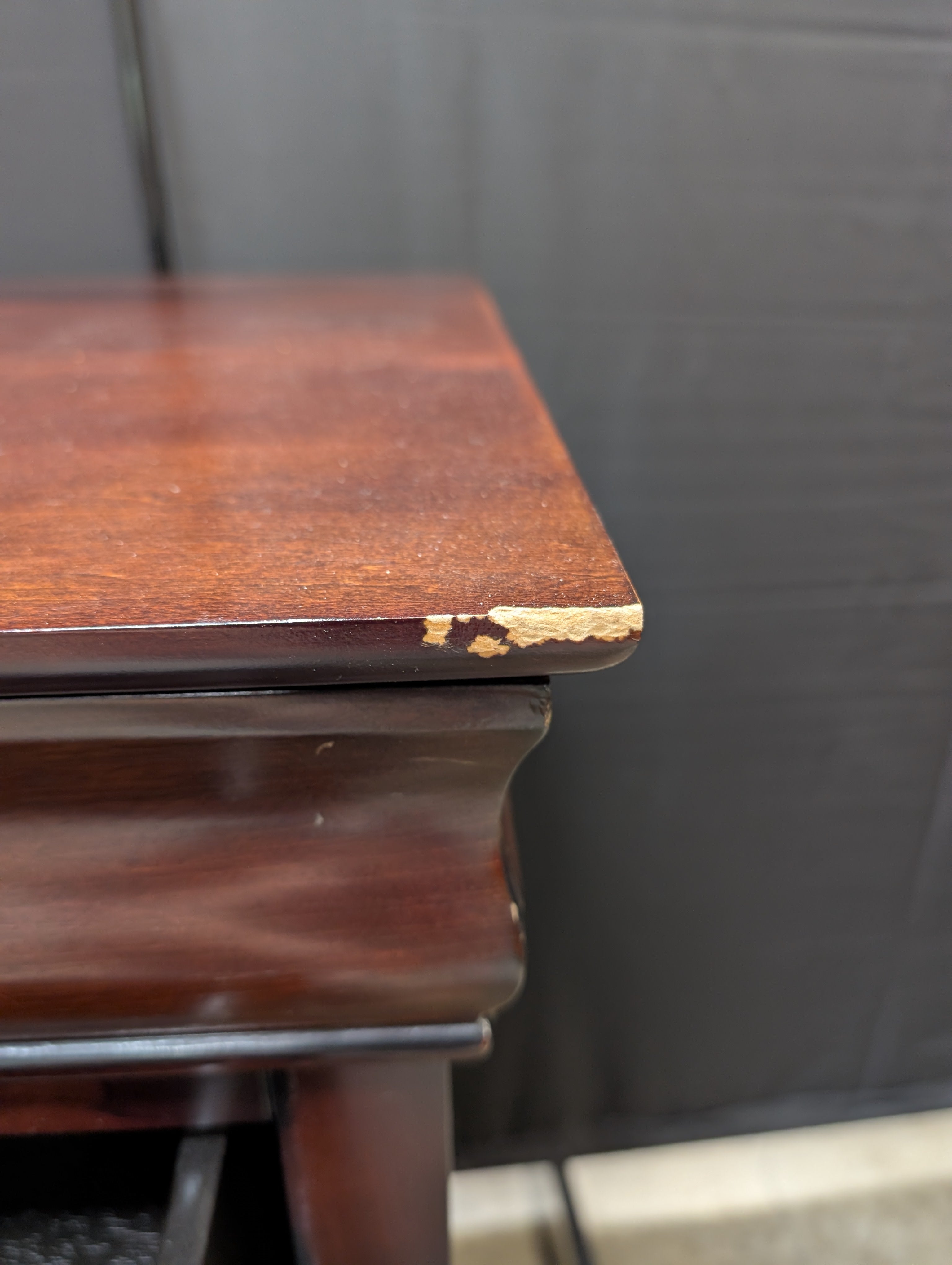 Traditional Six-Drawer Cherry Finish Wood Chest