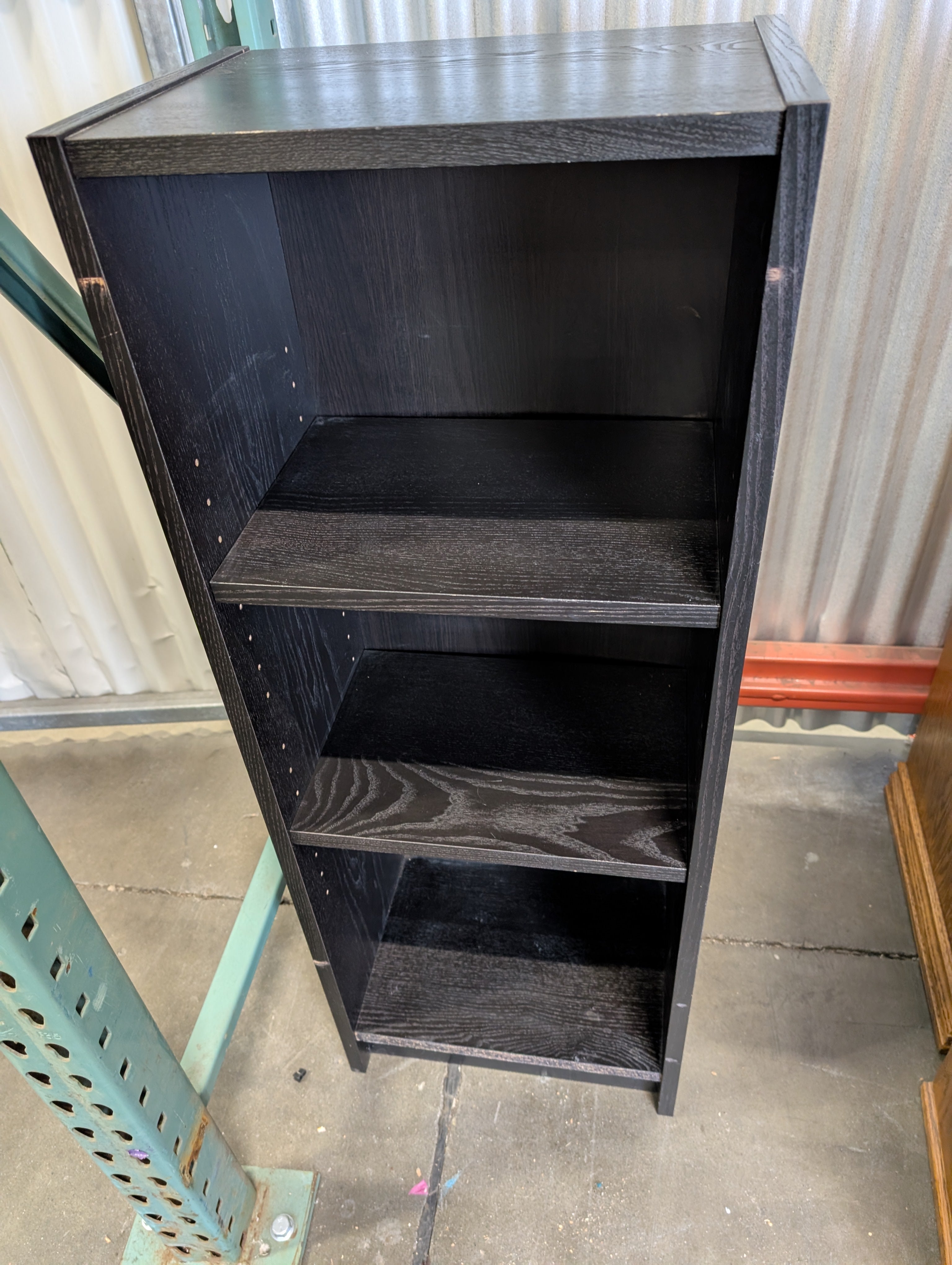 Black Four-Shelf Storage Bookcase Unit