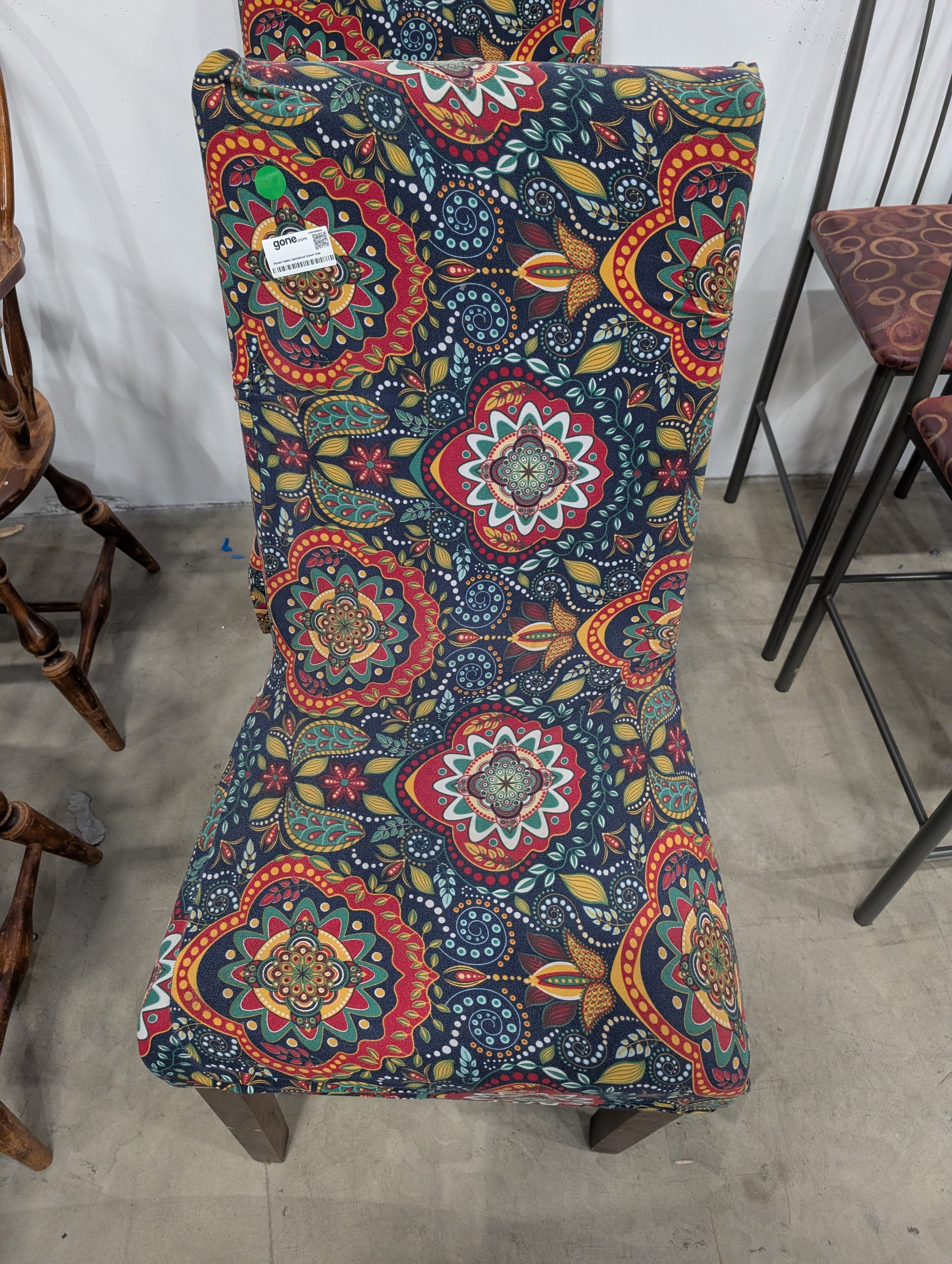Vibrant Paisley Upholstered Accent Chair