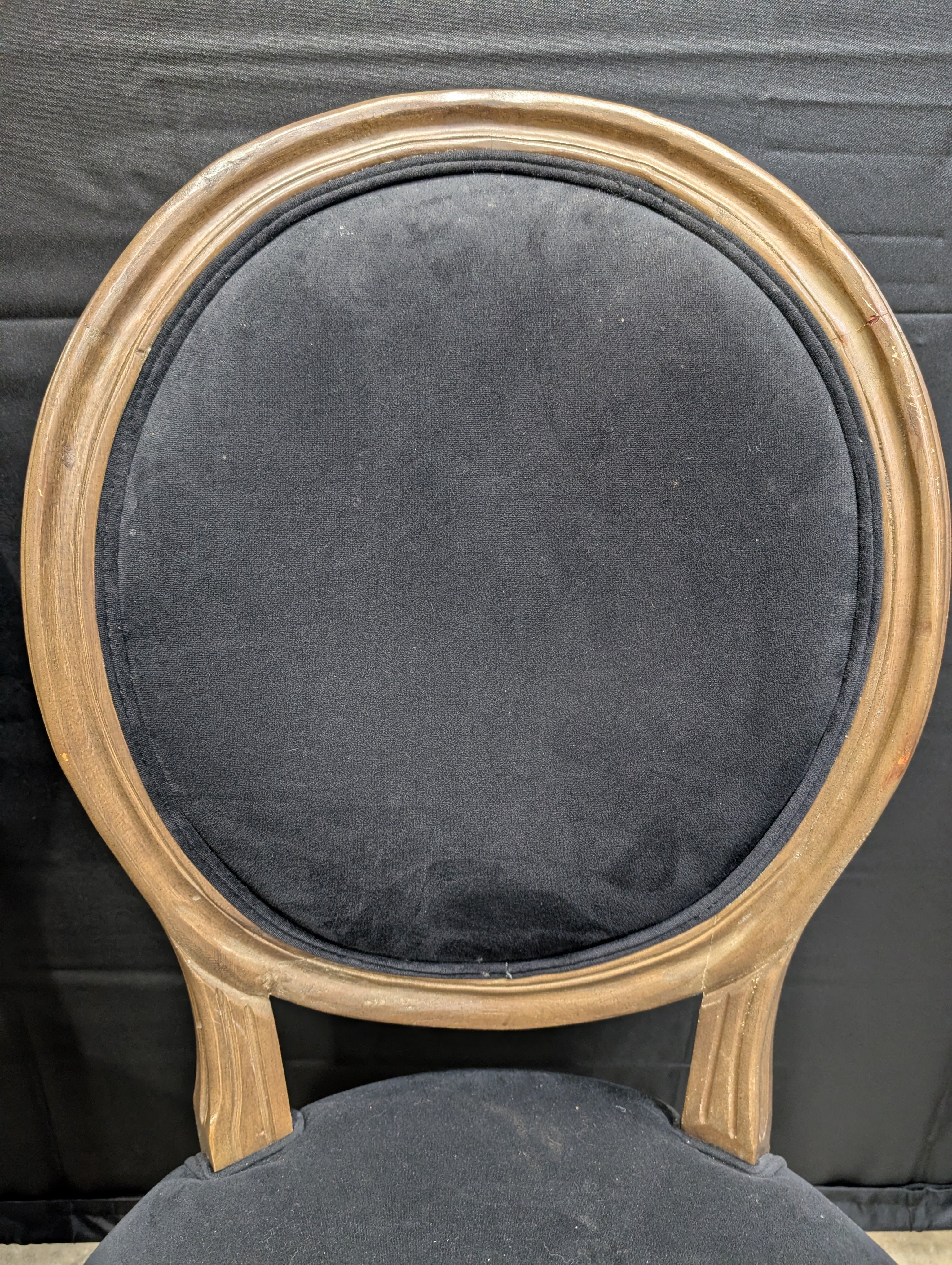 Pair of Traditional Dark Upholstered Wood Frame Chairs