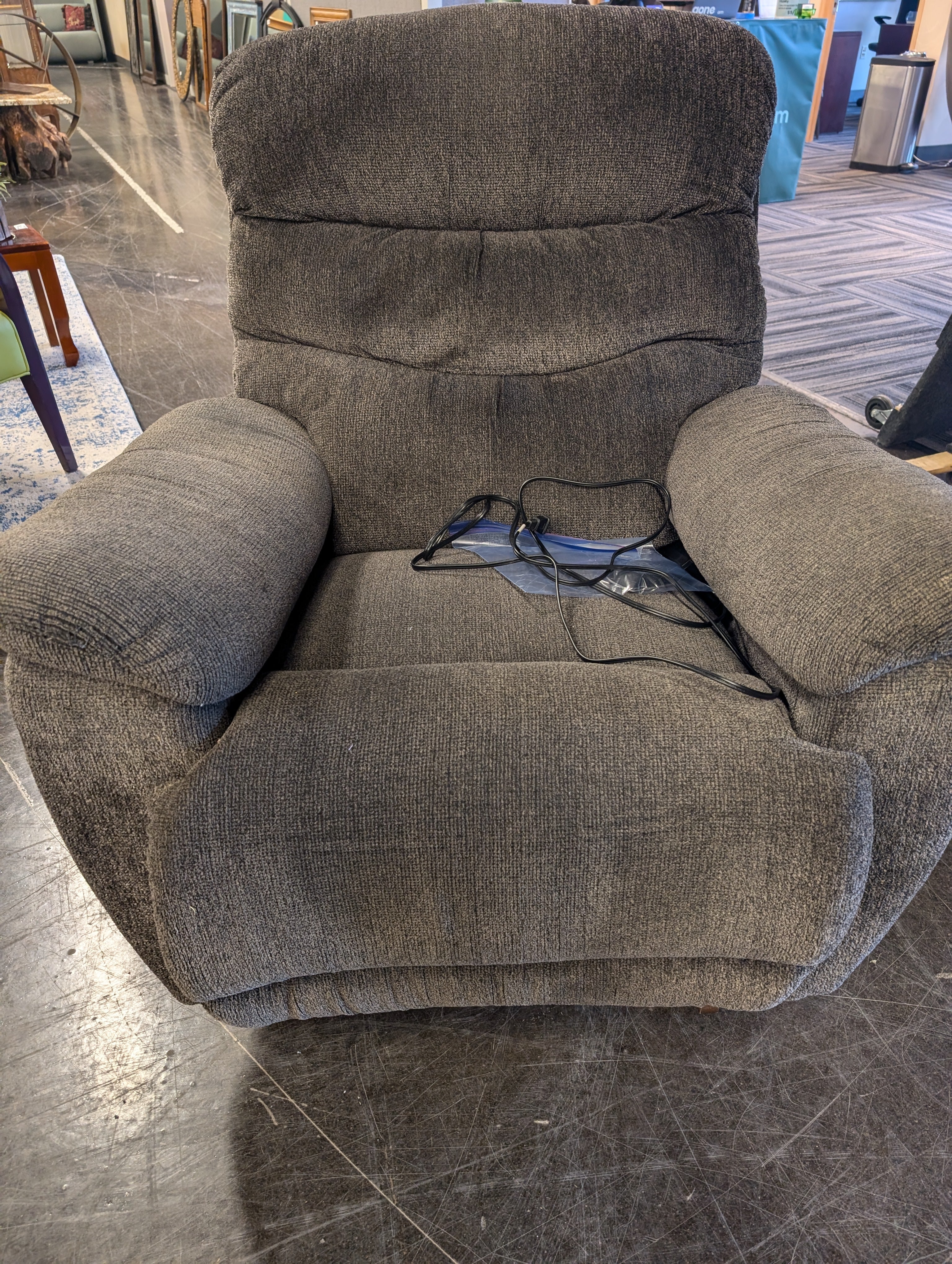Comfortable Grey Fabric Power Recliner Sectional Component
