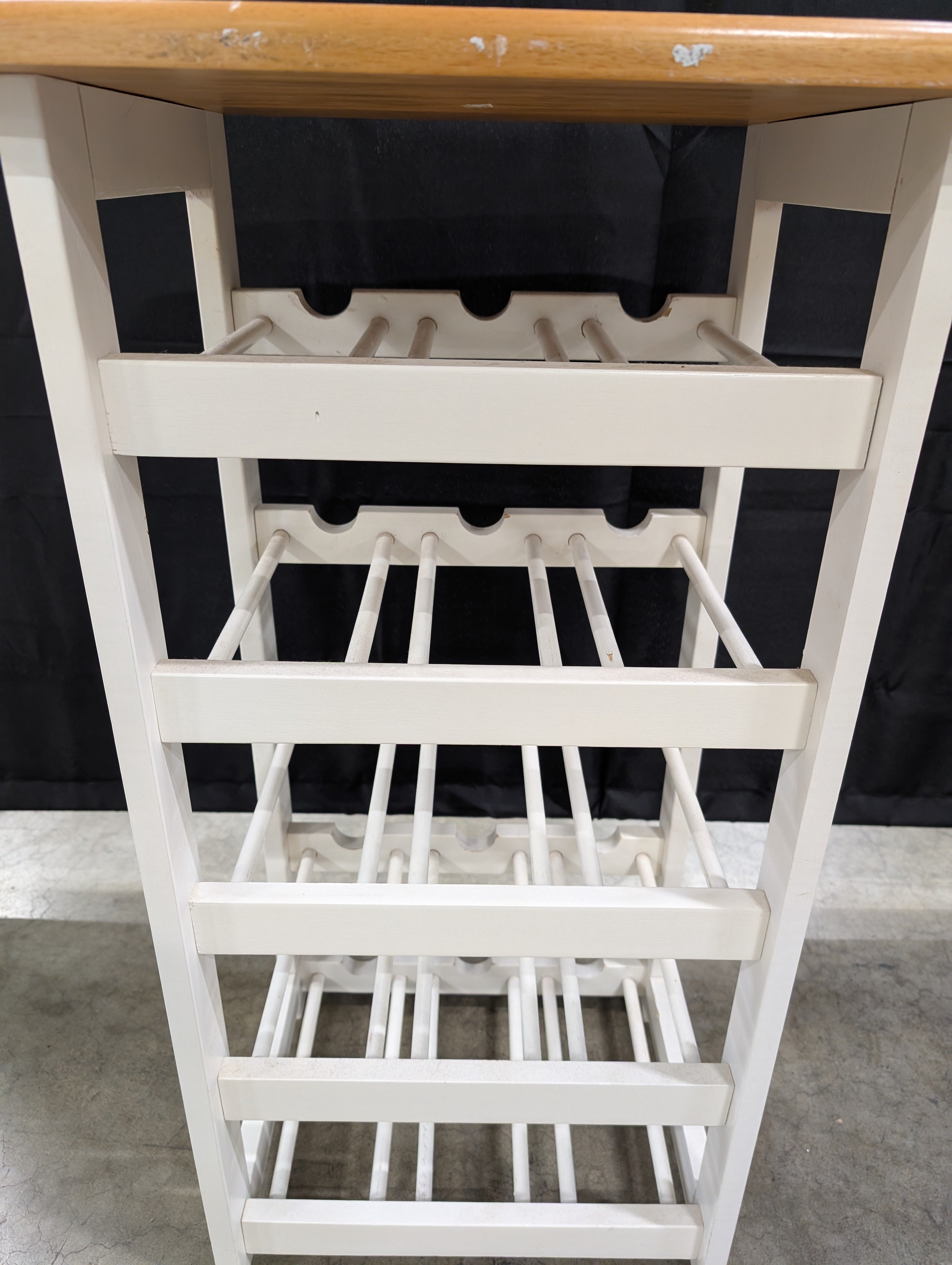 Two-Tone Wooden Wine Rack with Tabletop Surface