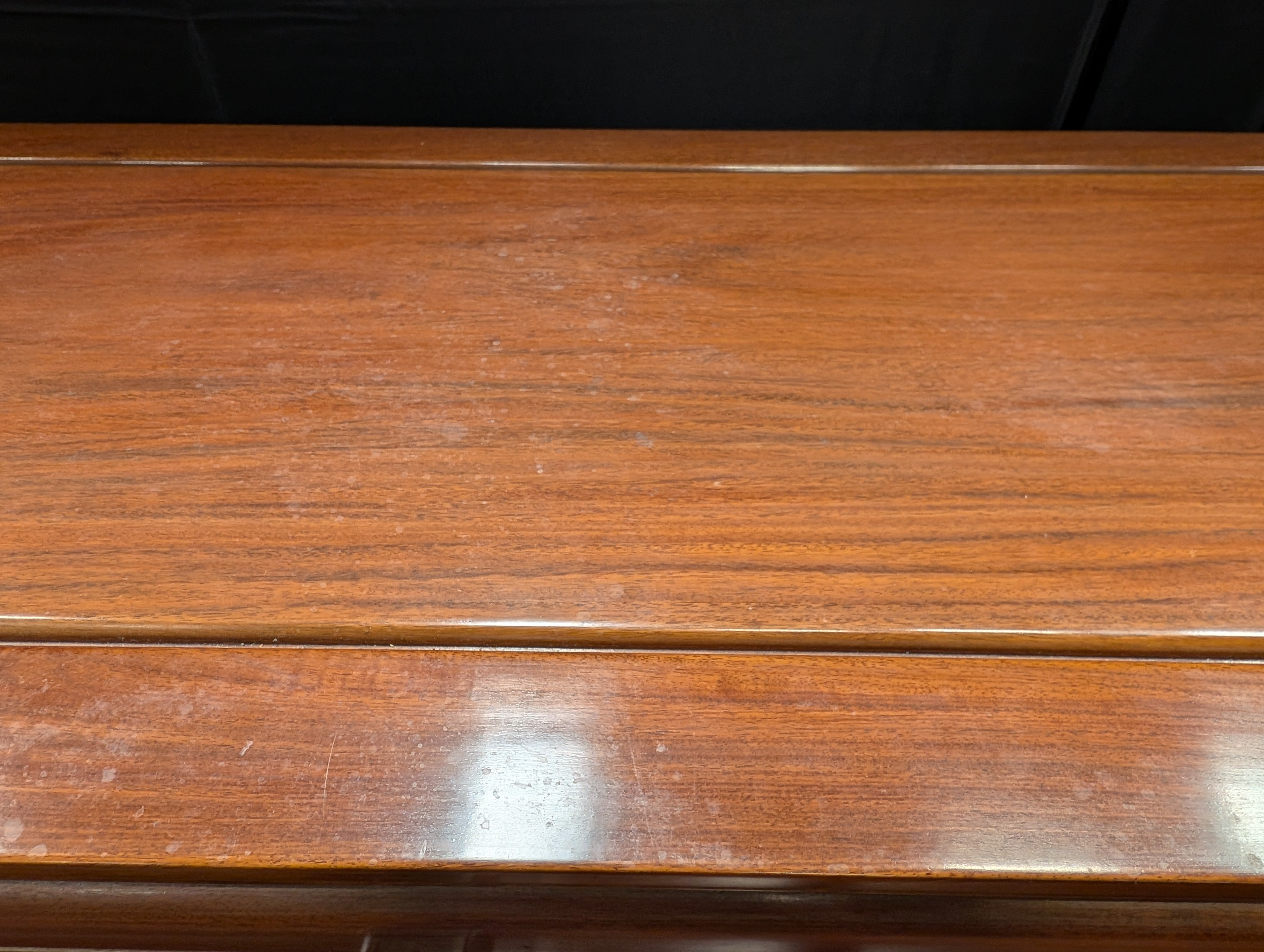 Rich Toned Wooden Sideboard with Carved Accents