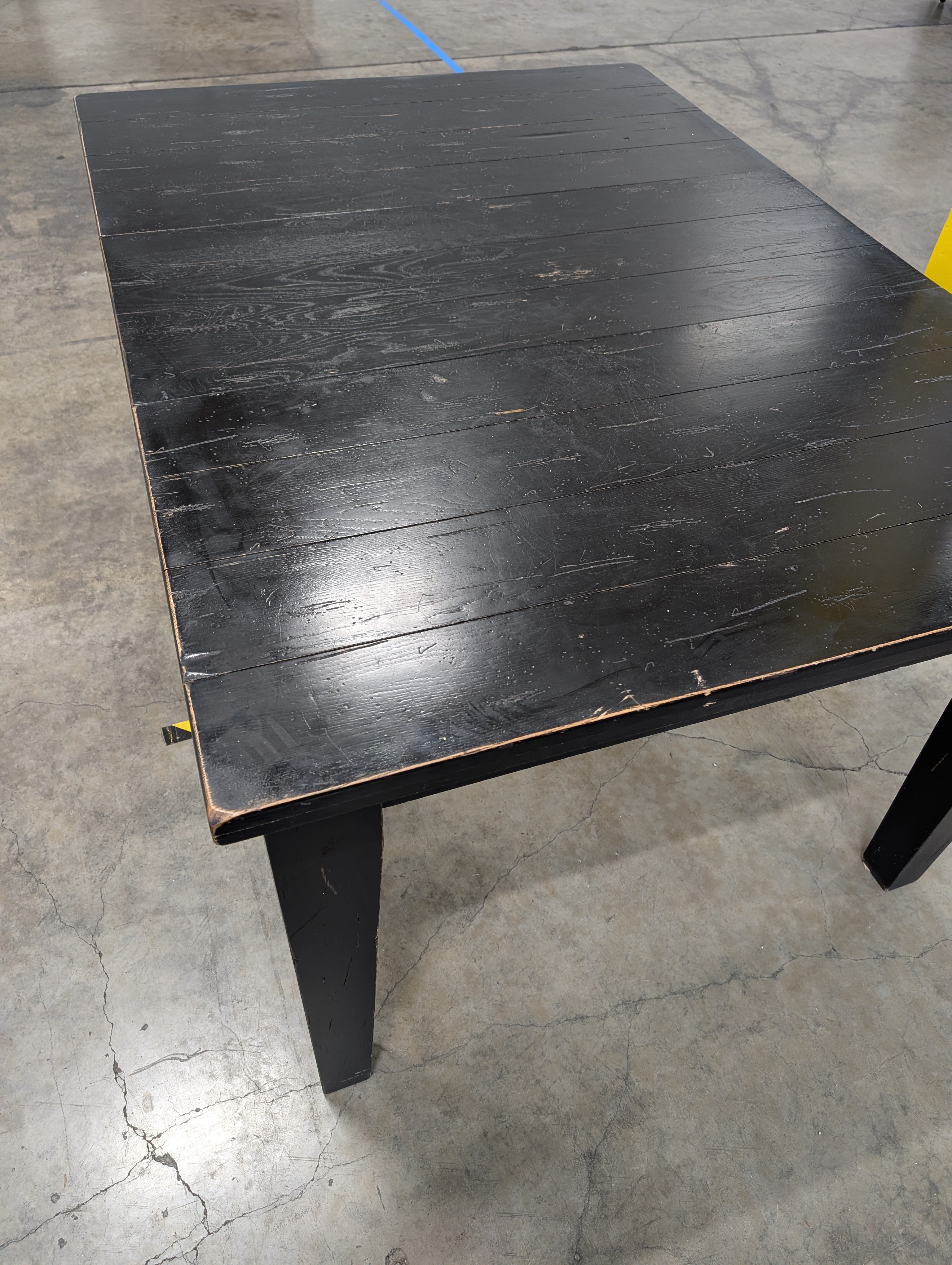 Rustic Dark Stained Wood Rectangular Dining Table