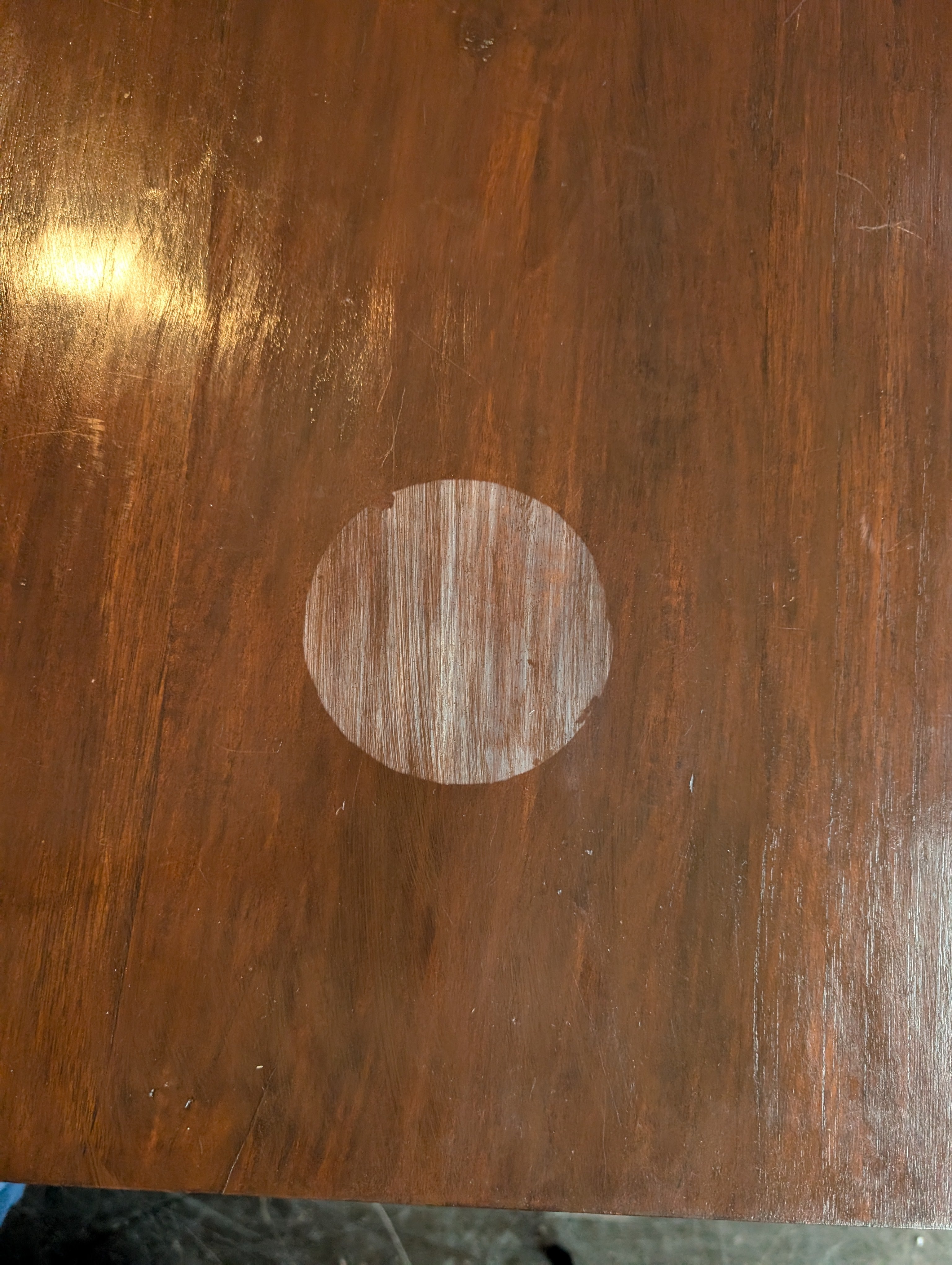 Sturdy Rectangular Dark Wood Dining Table with built in leaf and two drawers