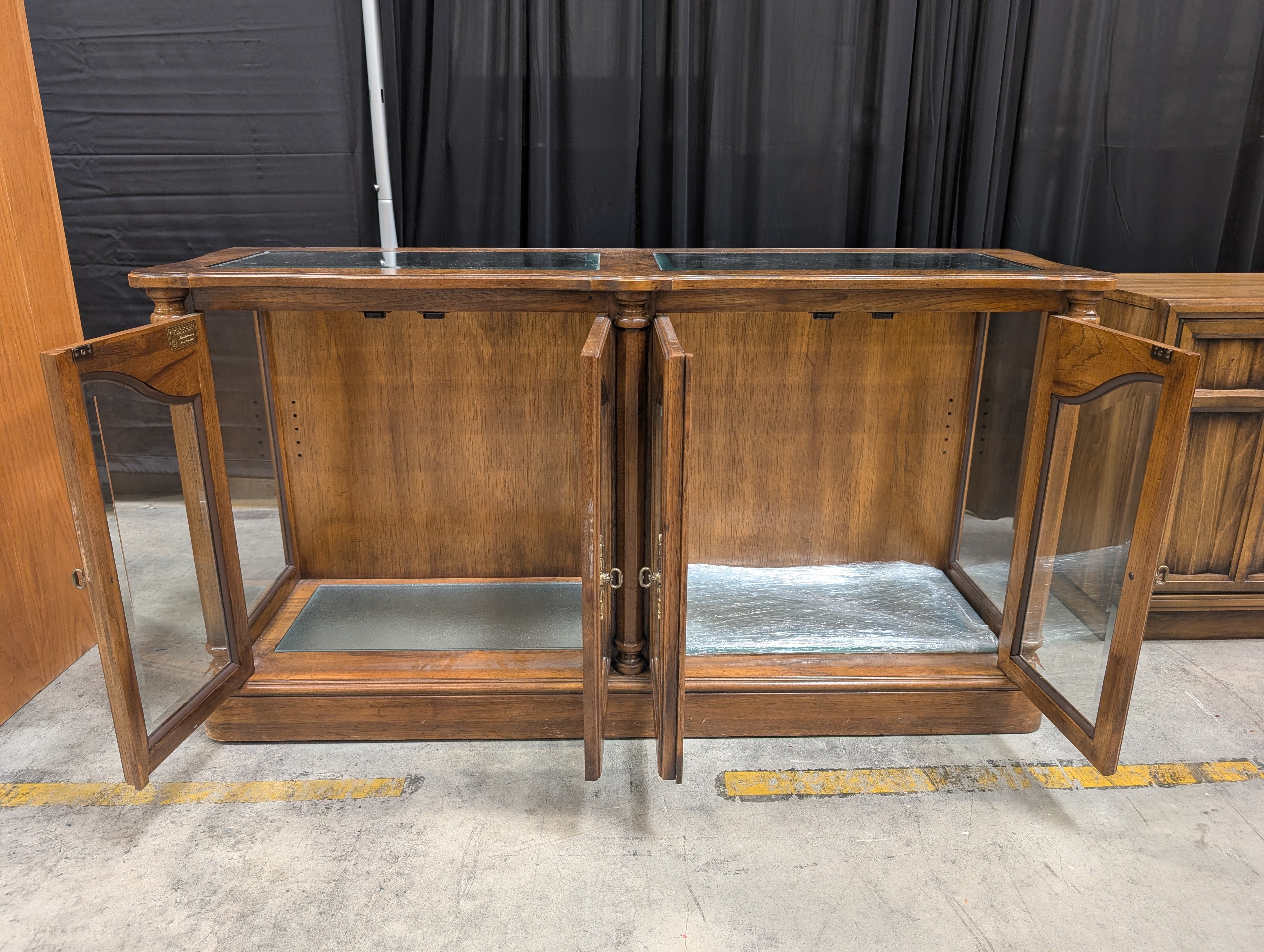 Traditional Four-Door Buffet with Glass Inserts