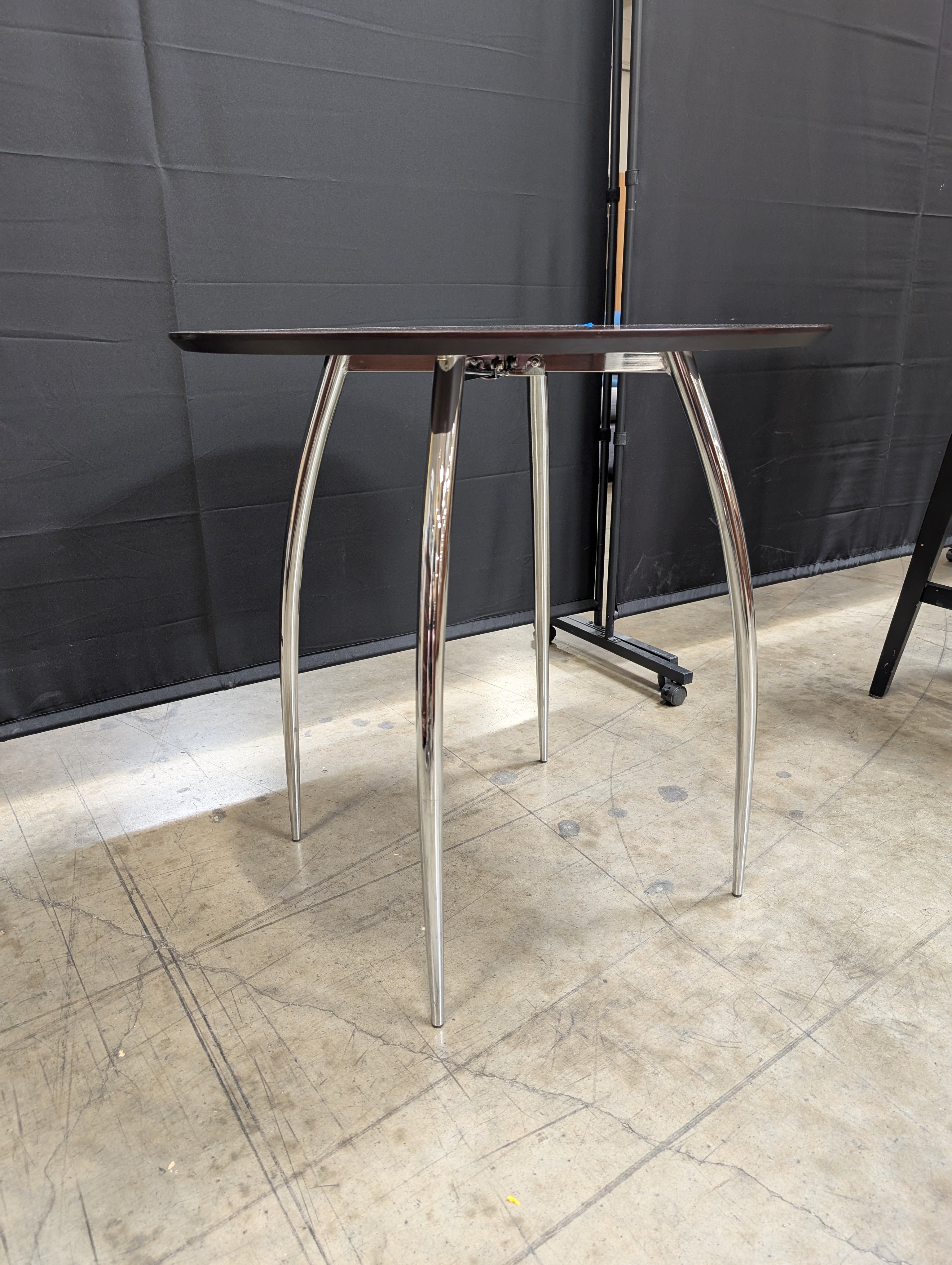 Modern Round Accent Table with Chrome Legs