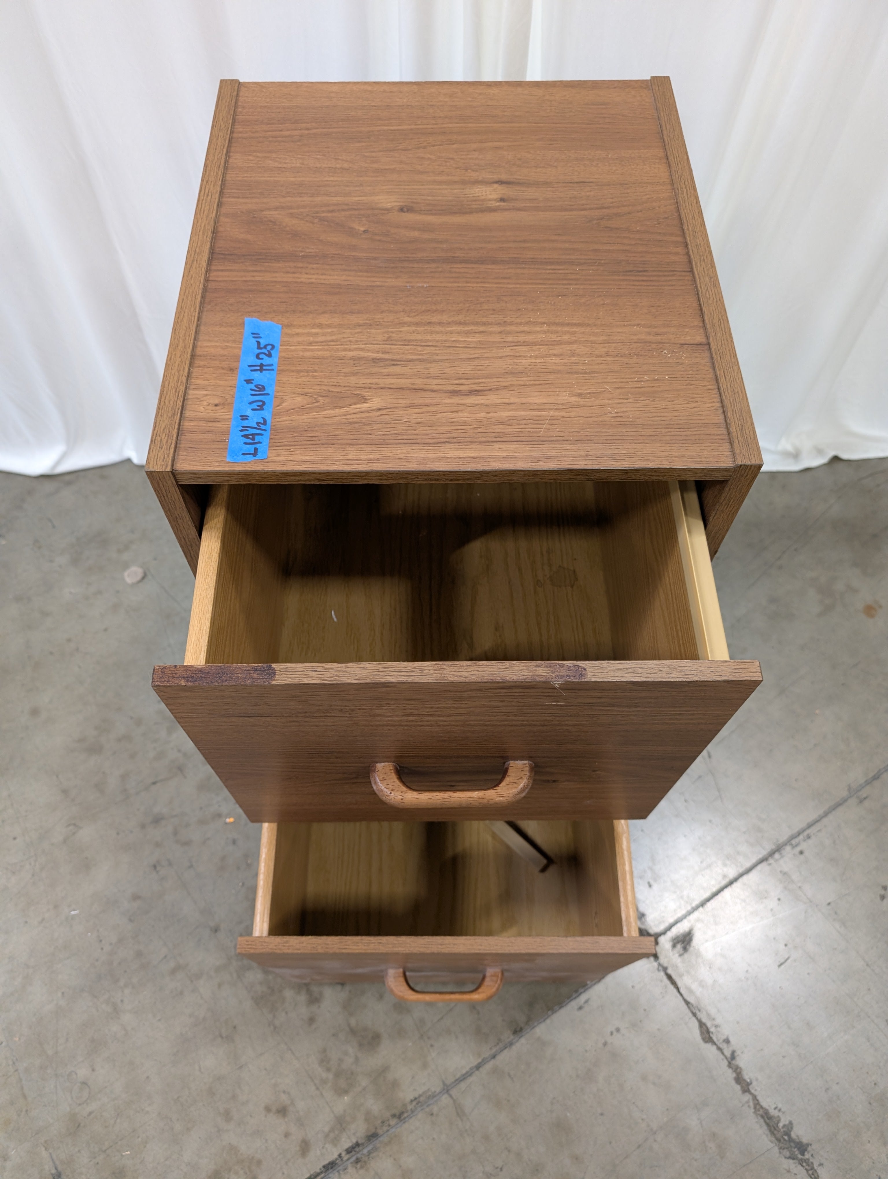 Compact Two-Drawer Wood Storage Cabinet Nightstand