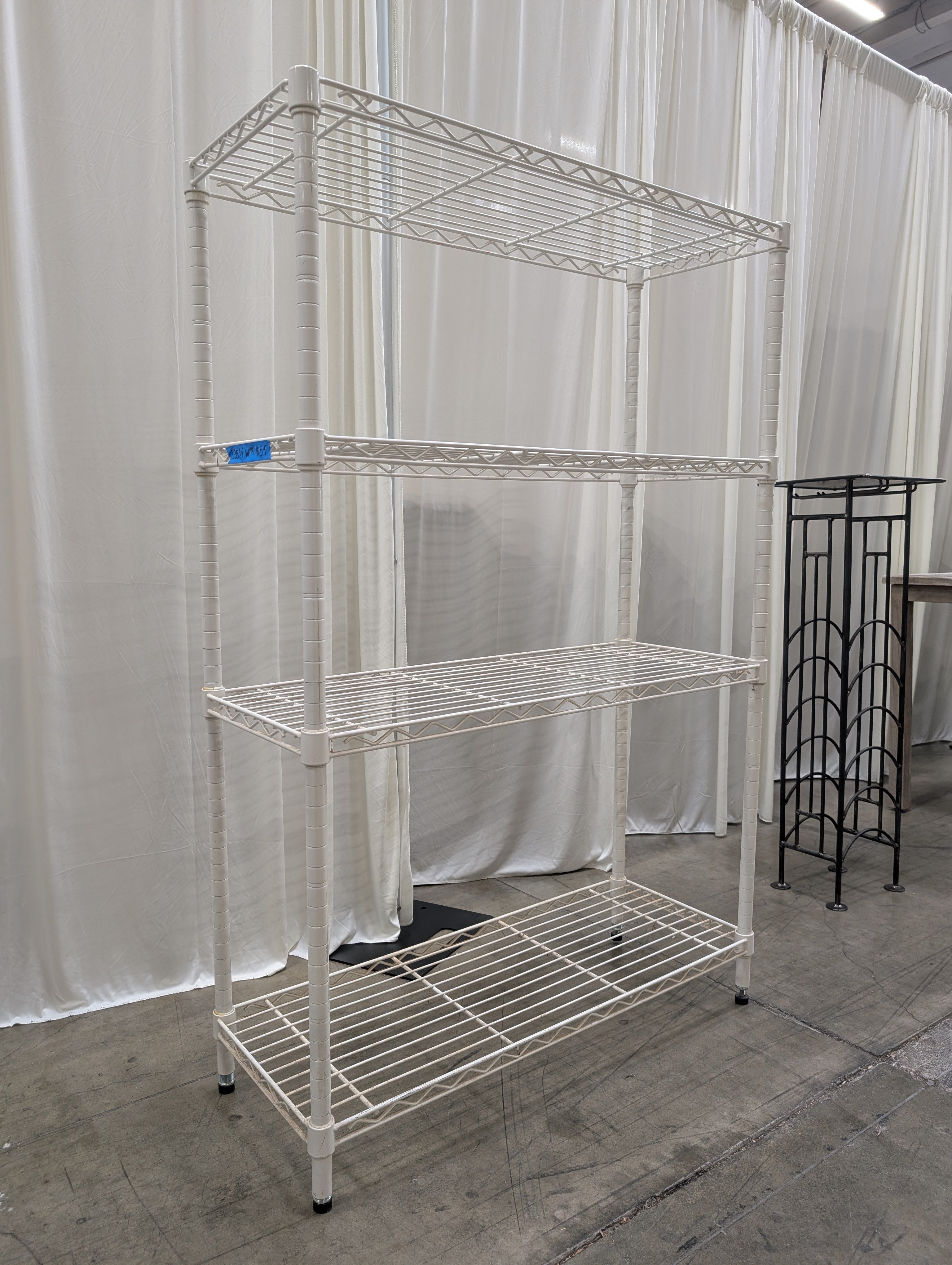 White Four-Tier Metal Wire Shelving Unit