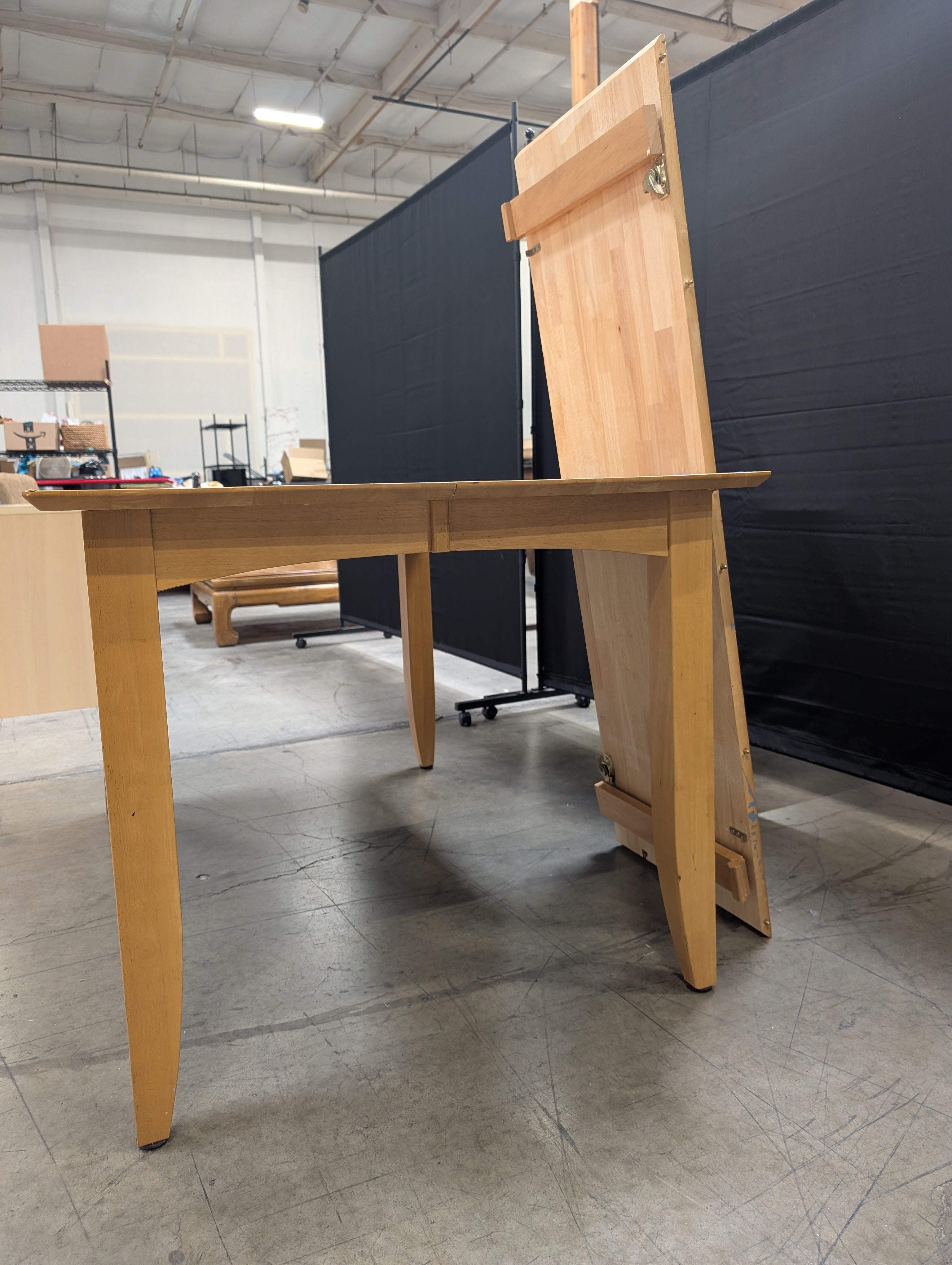Blonde Wood Rectangular Dining Table with Tapered Legs