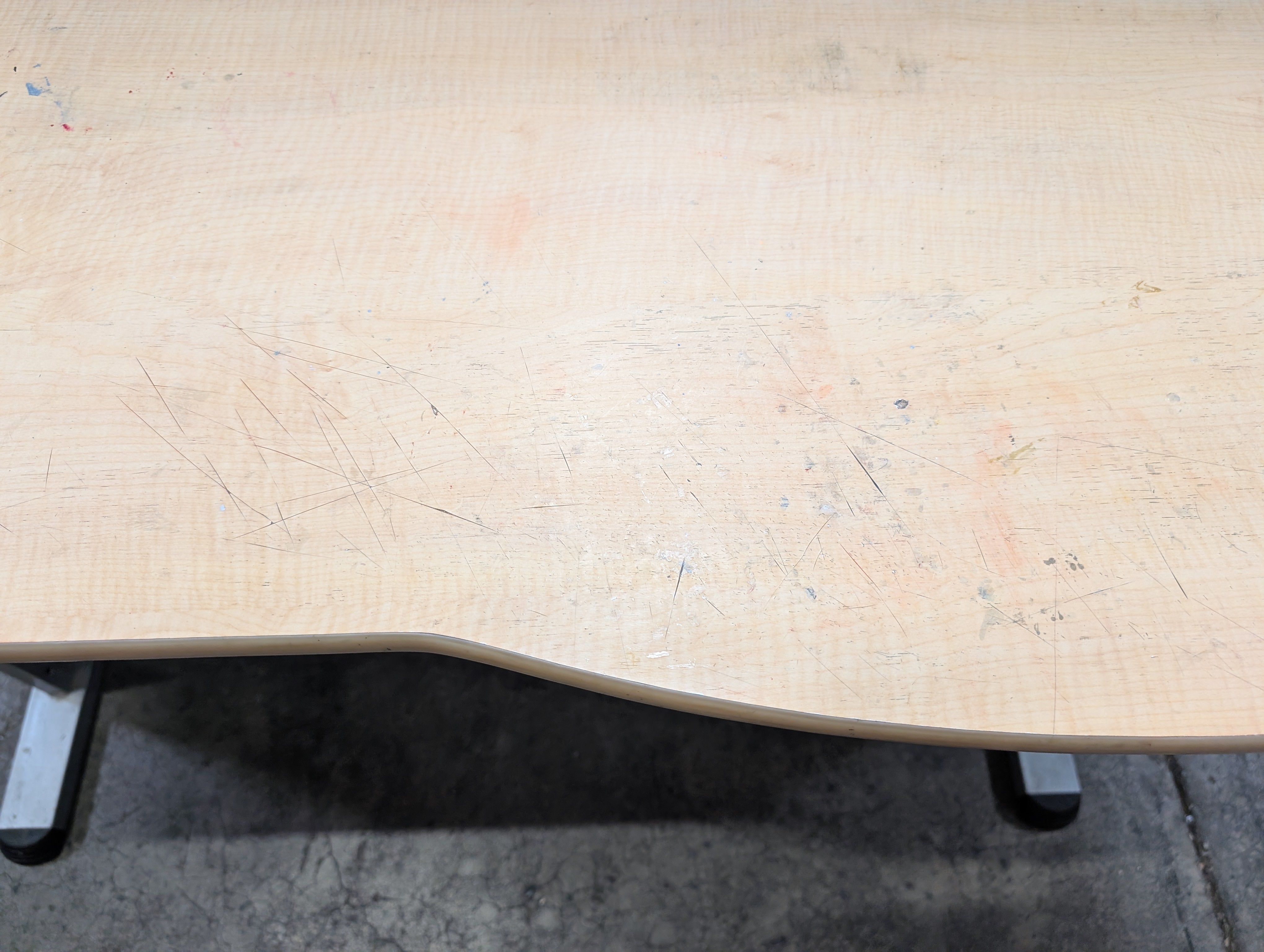 Light Wood-Look Laminate Desk with Metal Legs