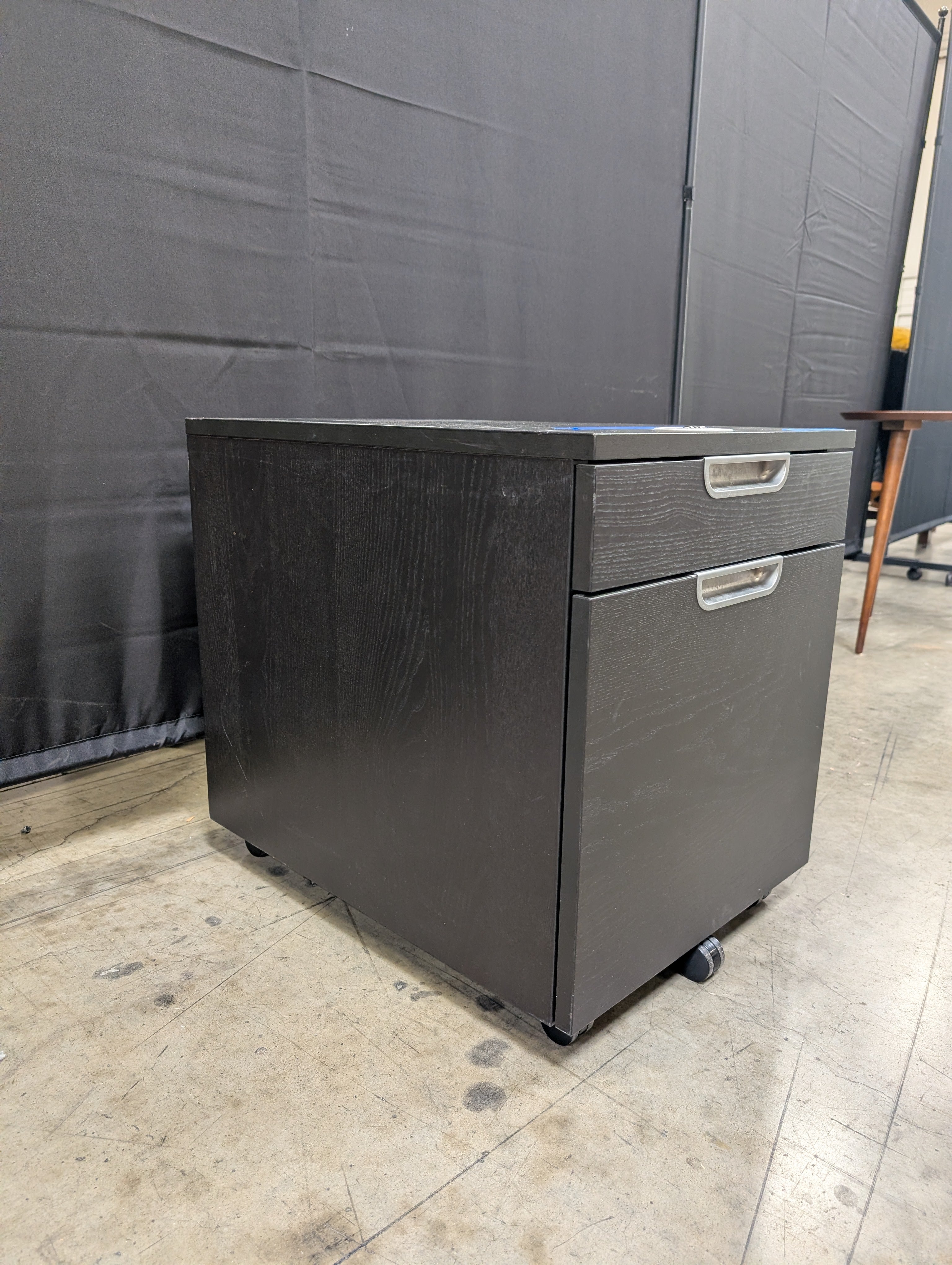 Black Two-Drawer Mobile Filing Cabinet