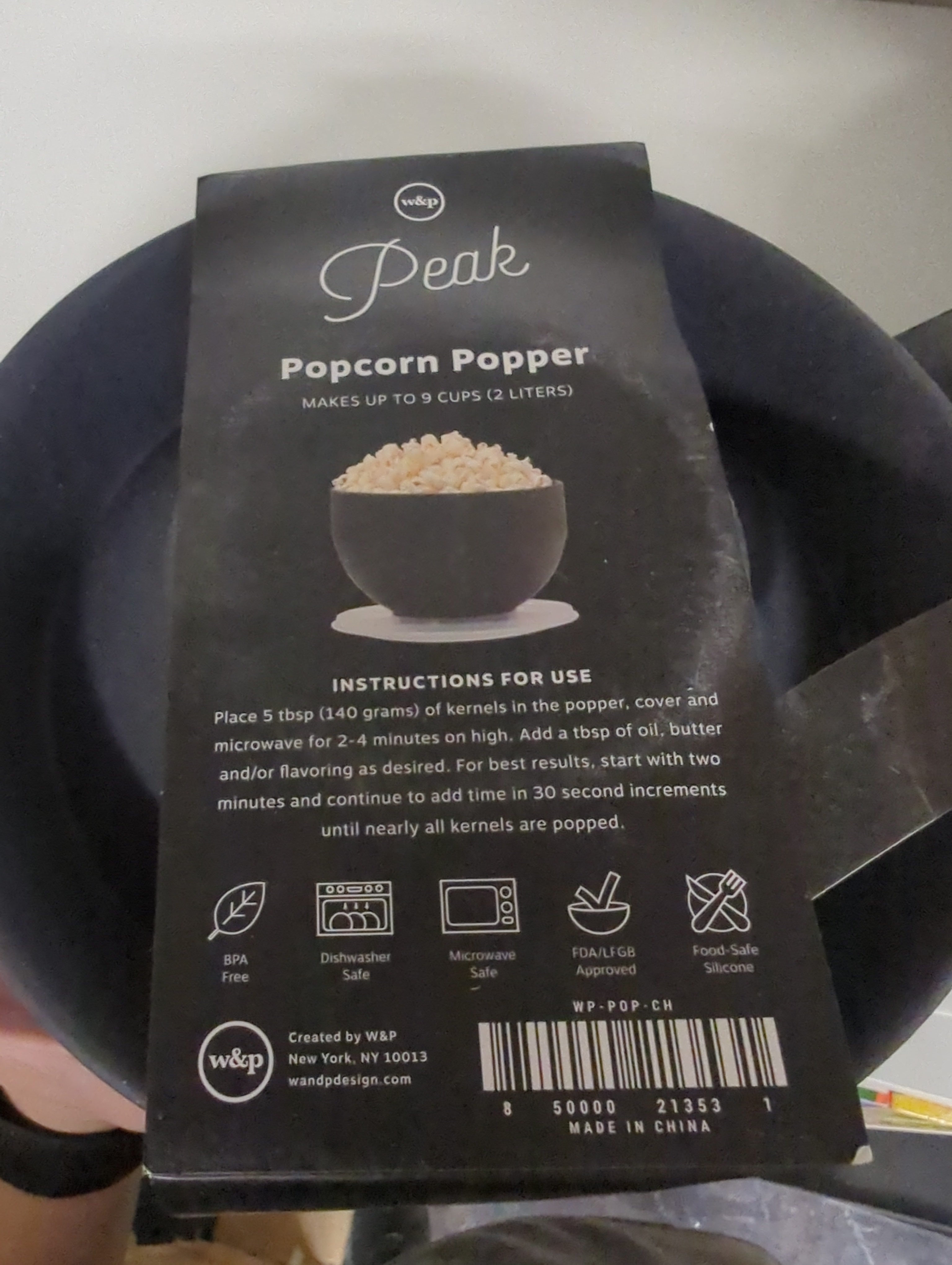 w&p Peak Collapsible Microwave Popcorn Popper