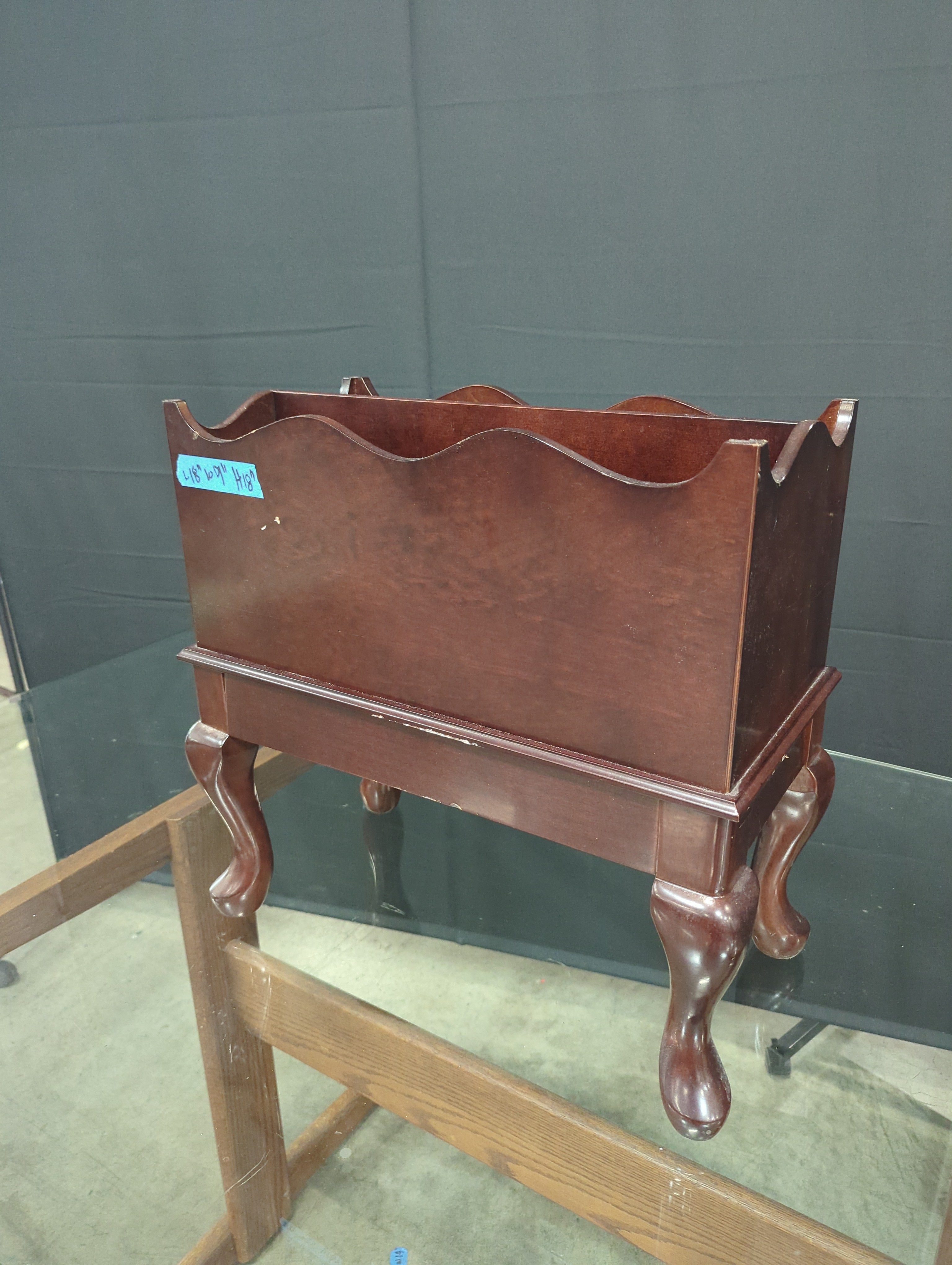 Traditional Dark Wood Divided Magazine Rack