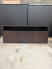 Dark Brown Minimalist TV Stand with Open Shelf