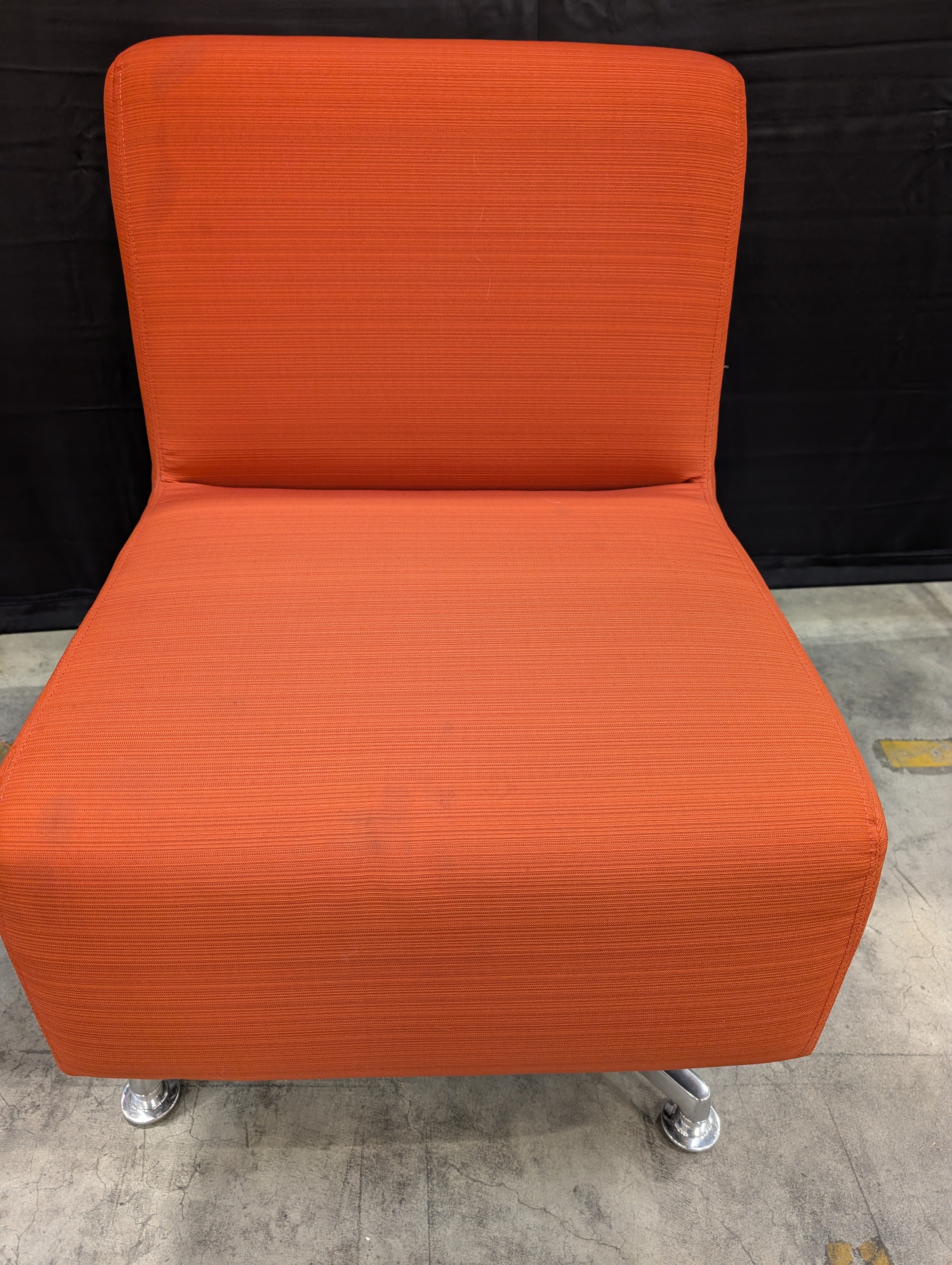 OFS Modern Burnt Orange Armless Swivel Lounge Chair