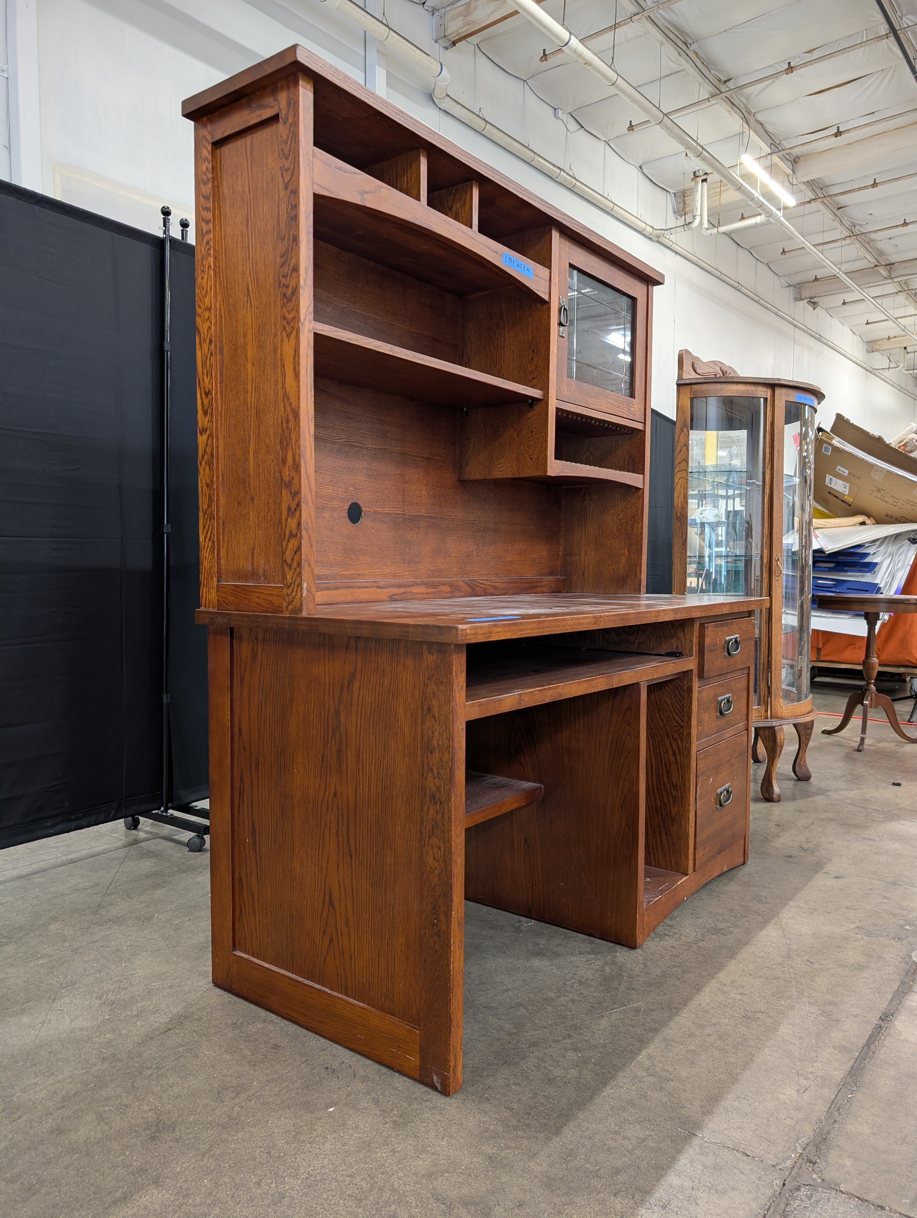 Classic Tradewins Brown Wooden Desk with Hutch