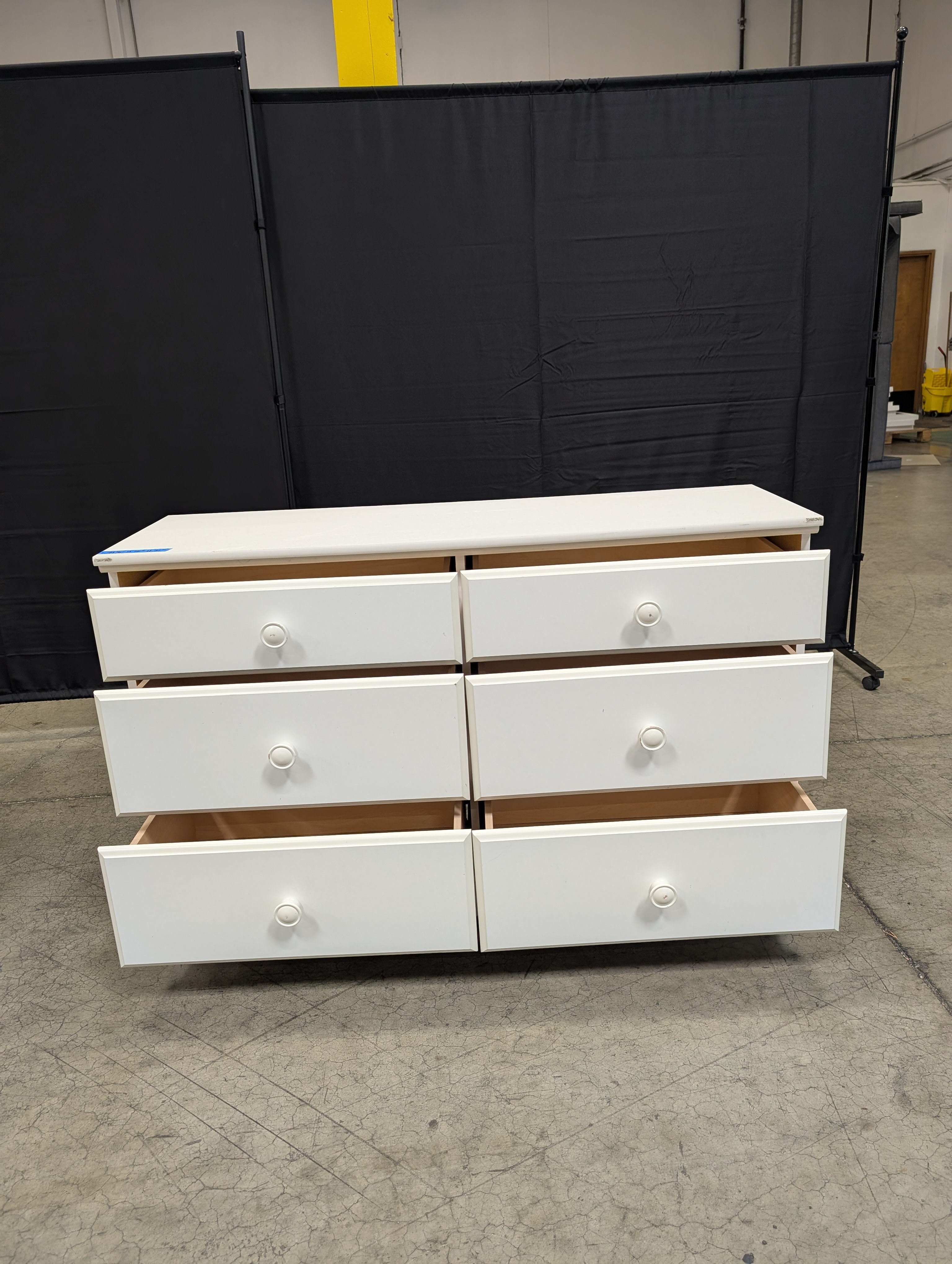 Versatile White Six-Drawer Storage Chest
