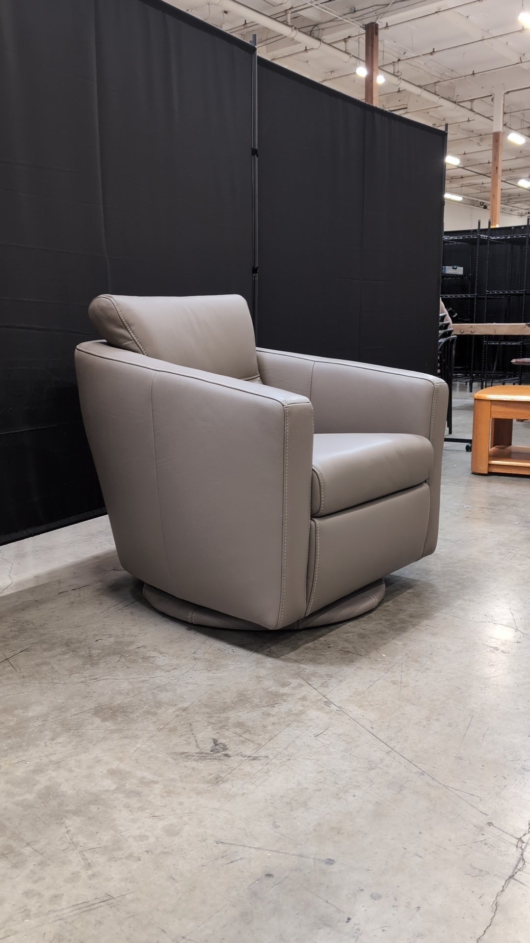 Grey W. Schillig  Faux Leather Club Chair