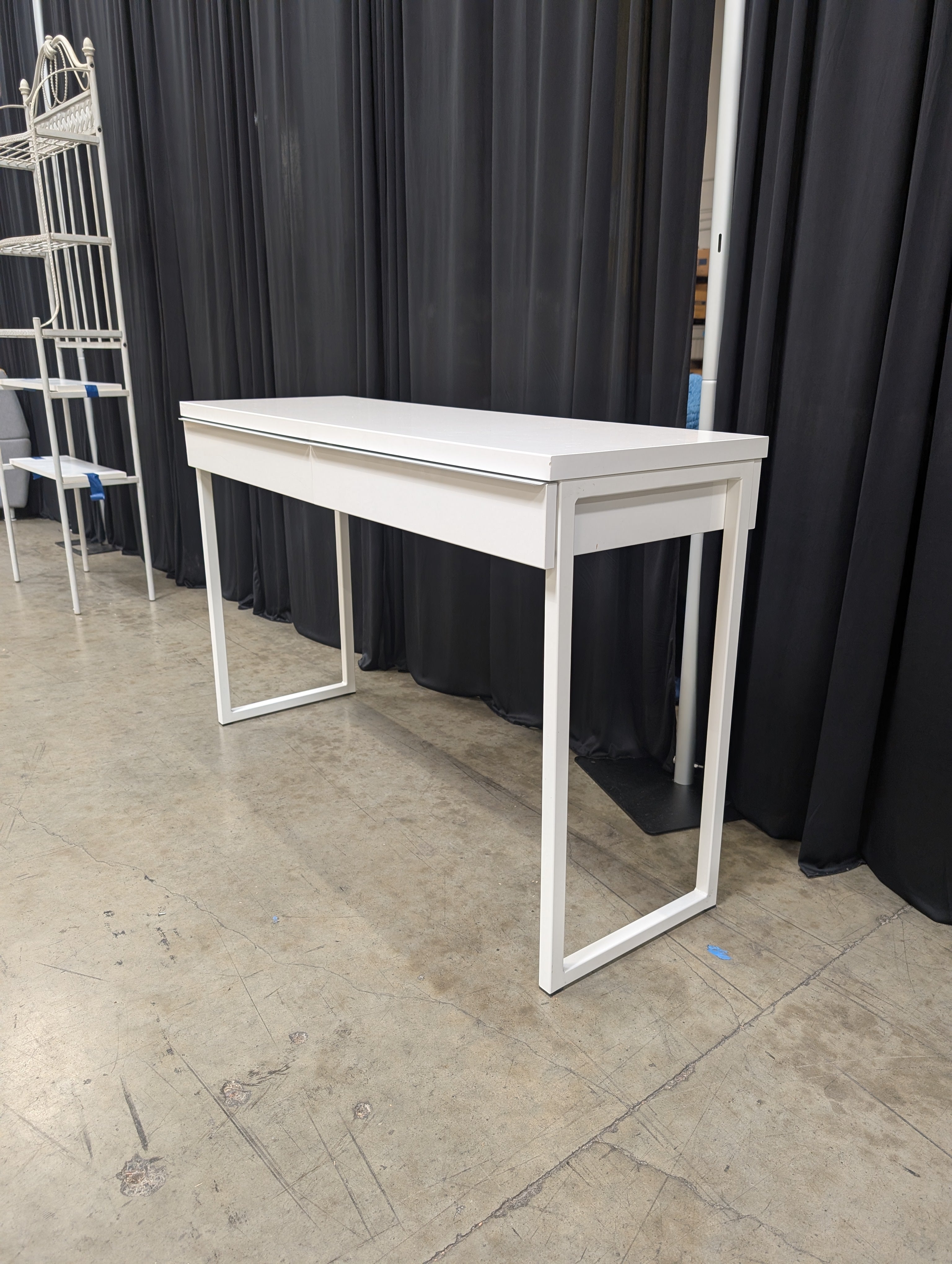 Modern High-Gloss White Console Table with Drawers