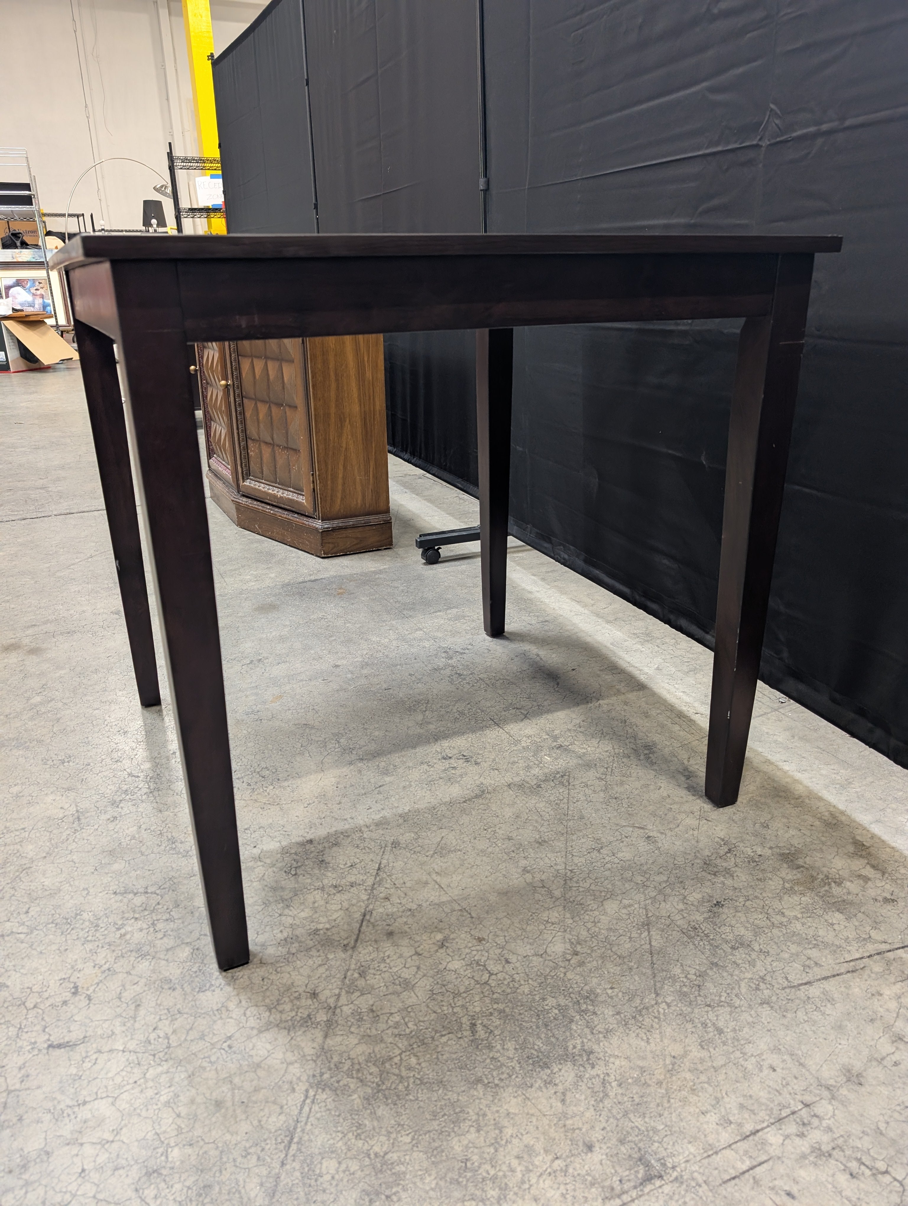 Compact Dark Brown Square Table