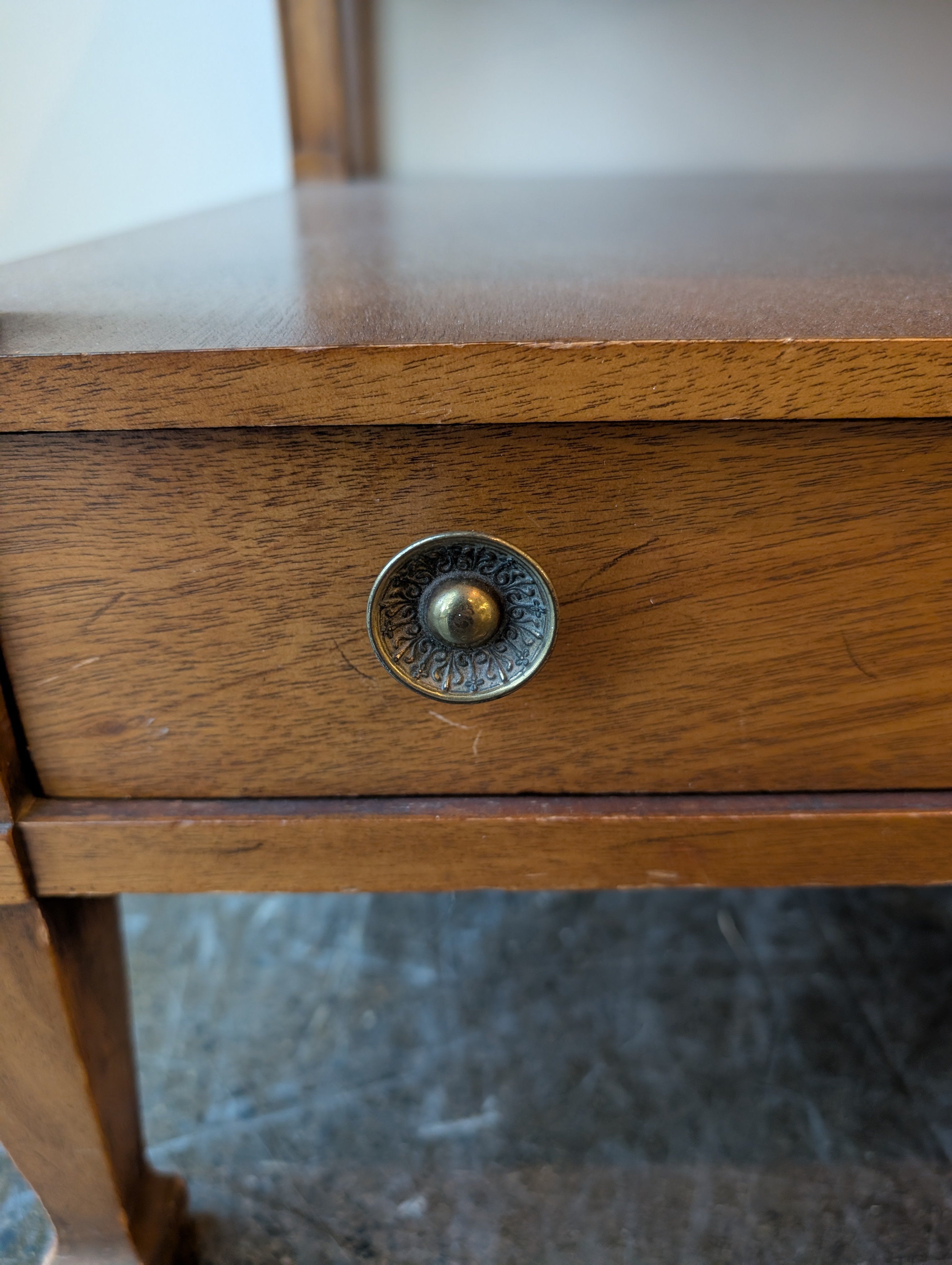 Vintage Midcentury Drexel Triune Side Table With Drawer