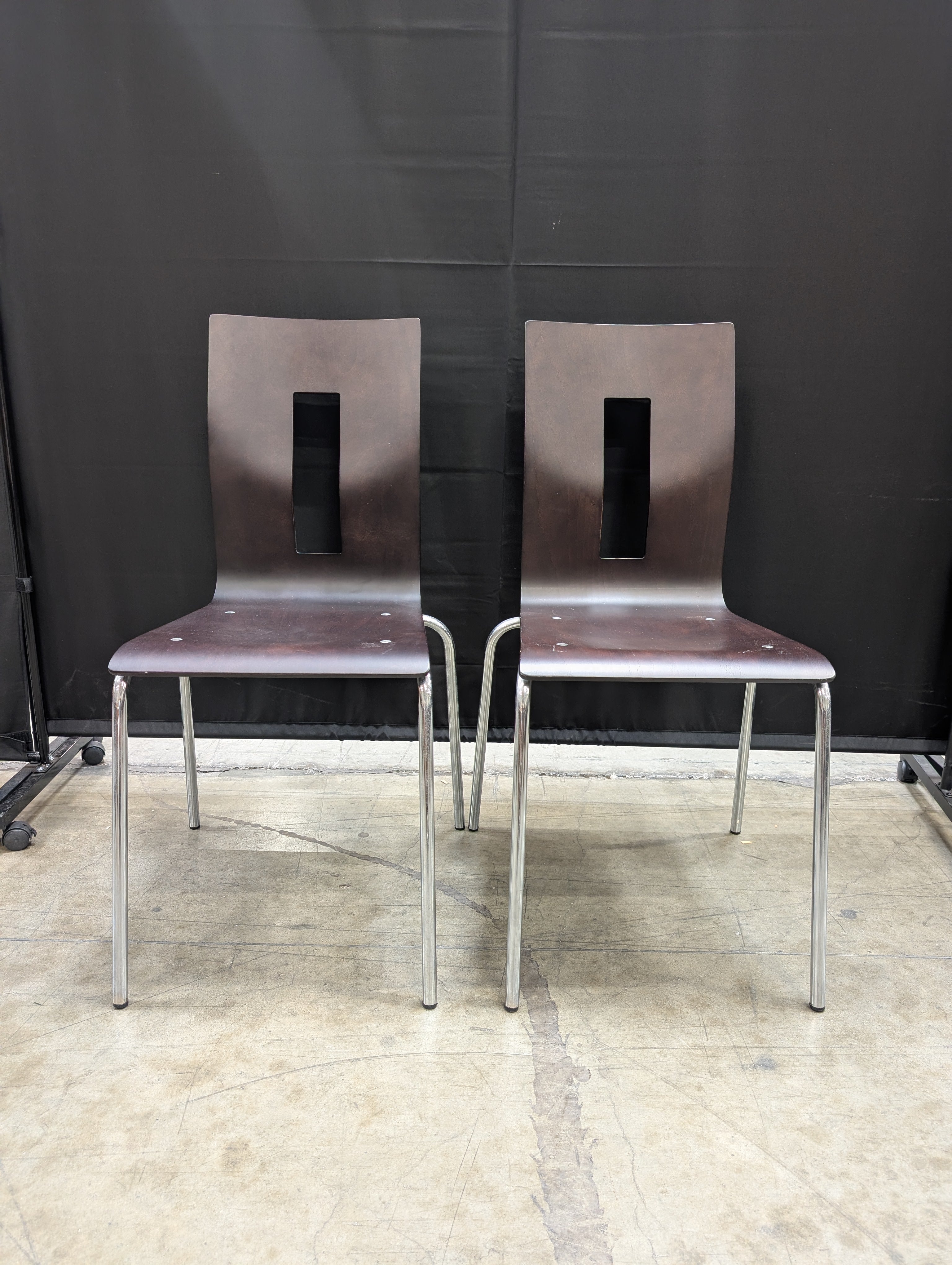 Pair of Allermuir Bentwood Stackable Chairs