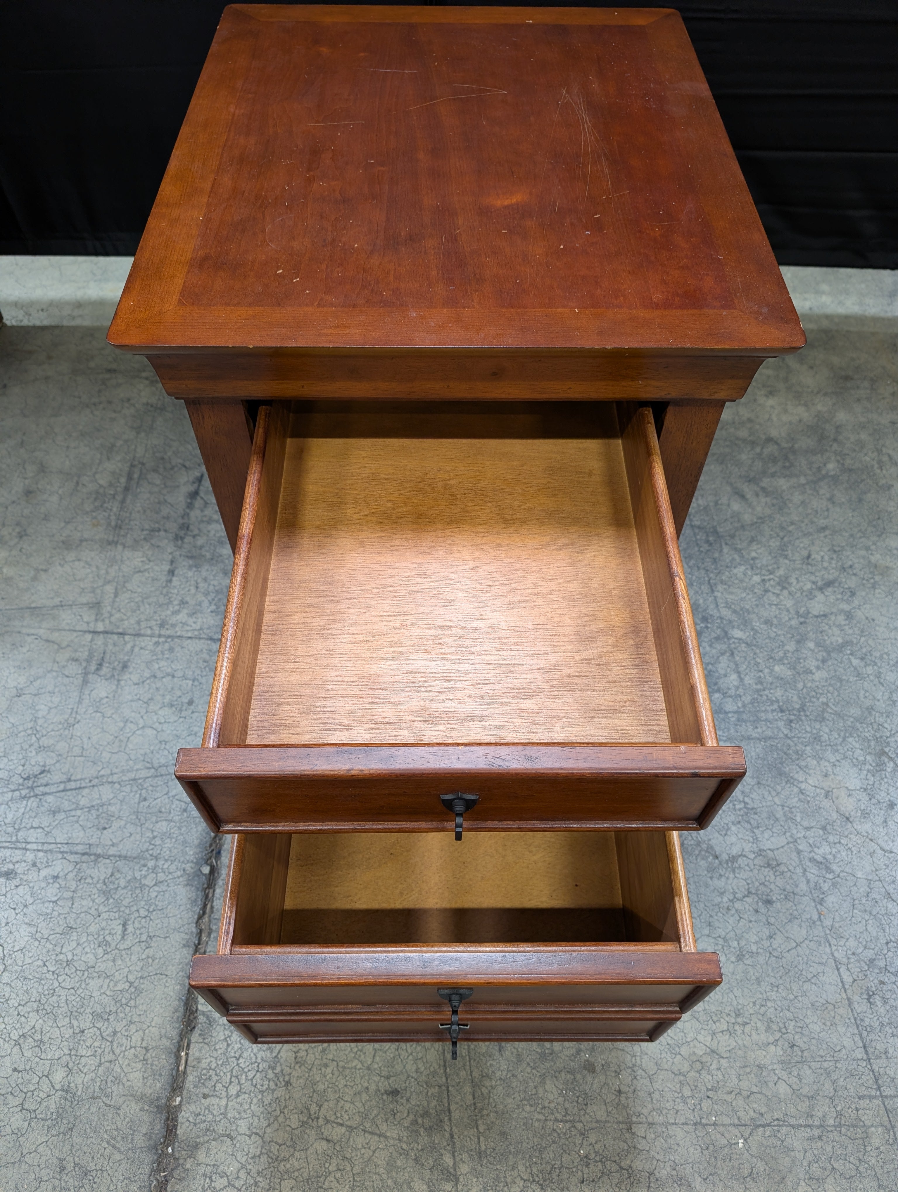 Traditional Dark Wood File Cabinet with Two Drawers
