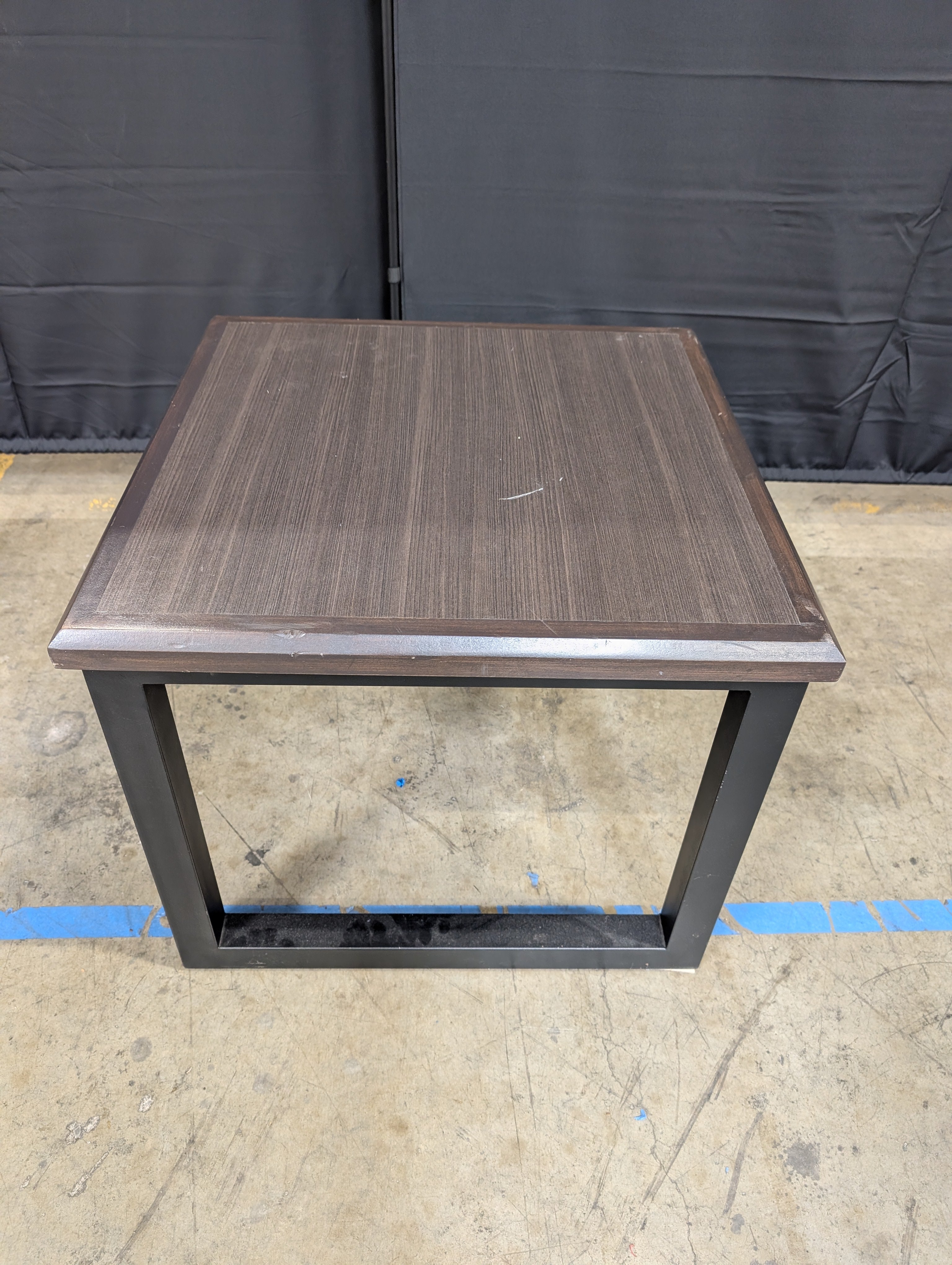 Contemporary Dark Wood Accent Side Table with V-Legs