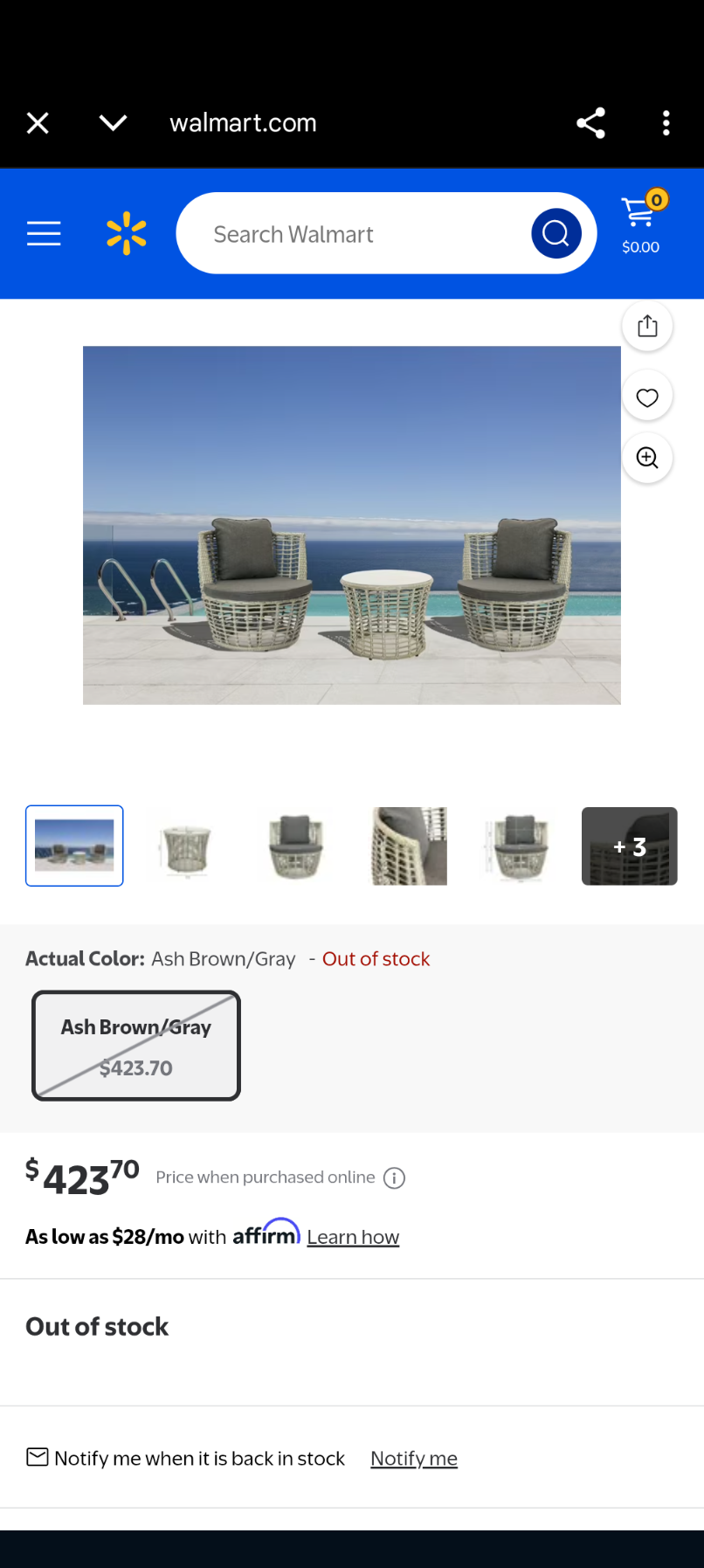 Magari Outdoor Woven 3 Piece Patio Set