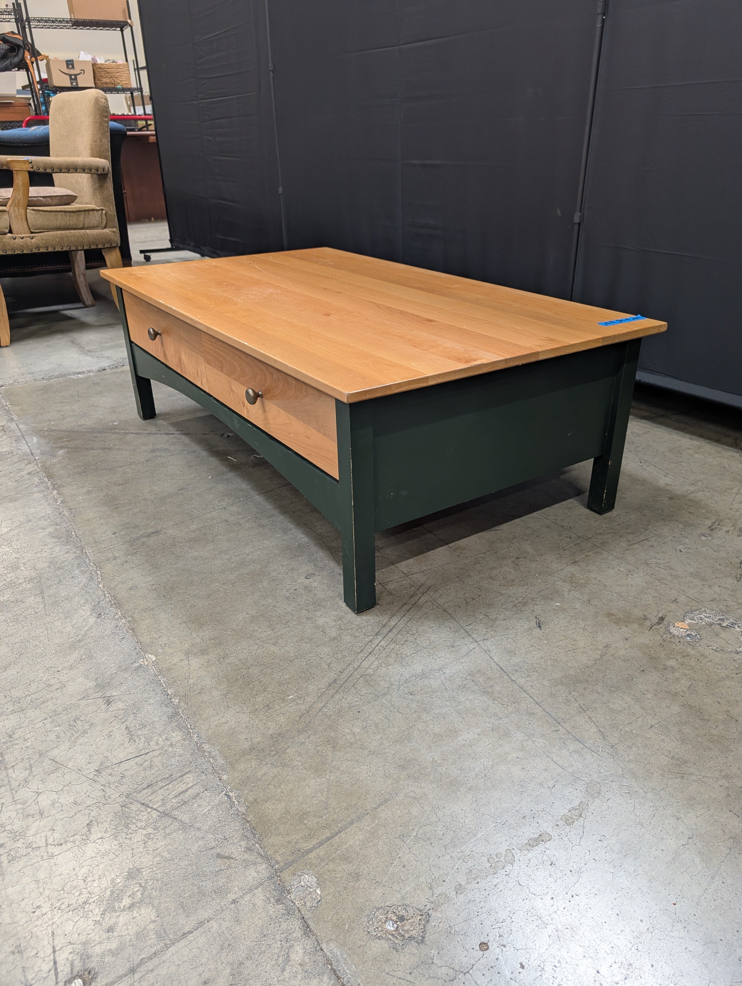 Two-Tone Wood Console Table with Drawers