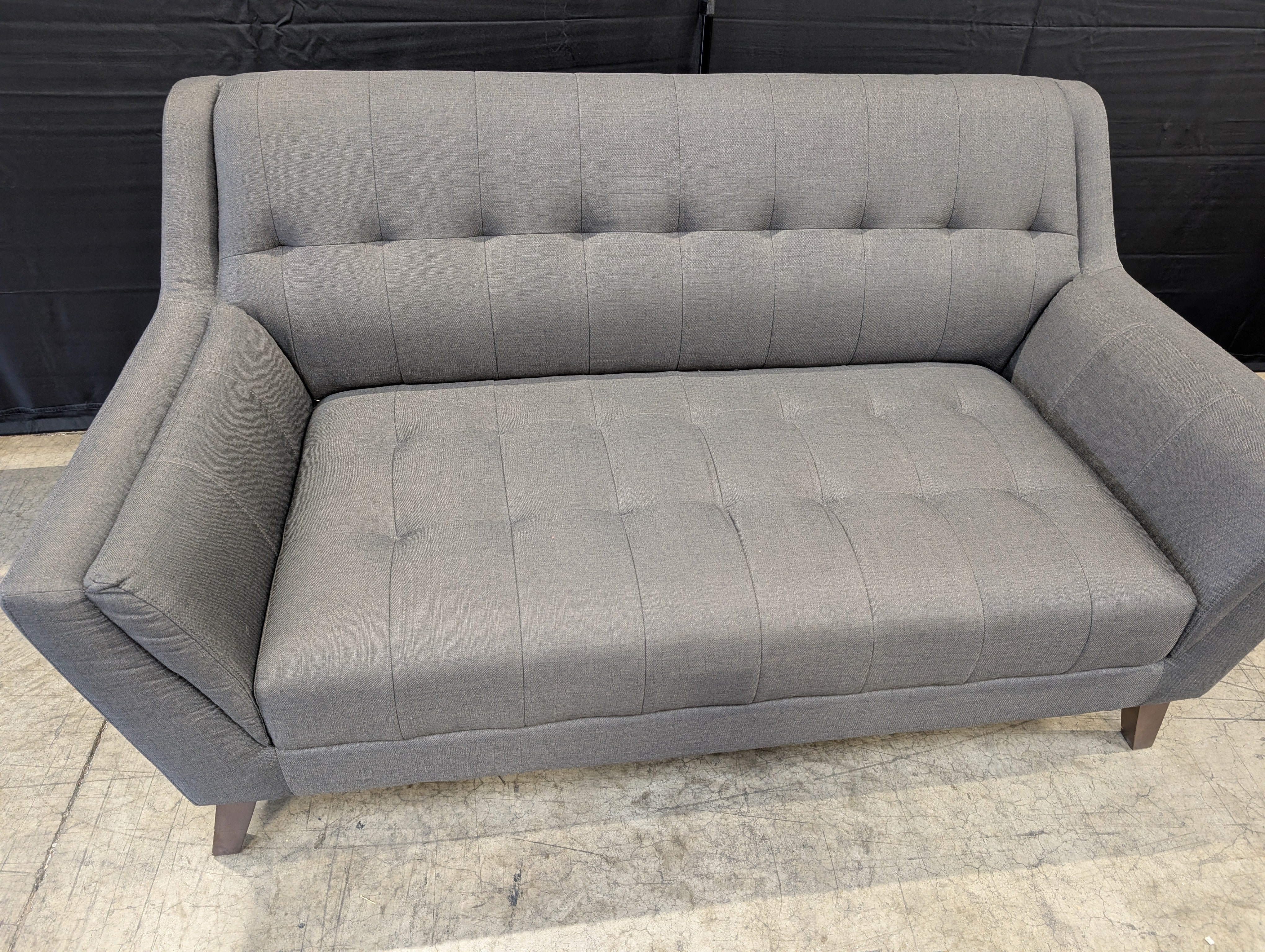 Mid-Century Modern Tufted Loveseat Sofa
