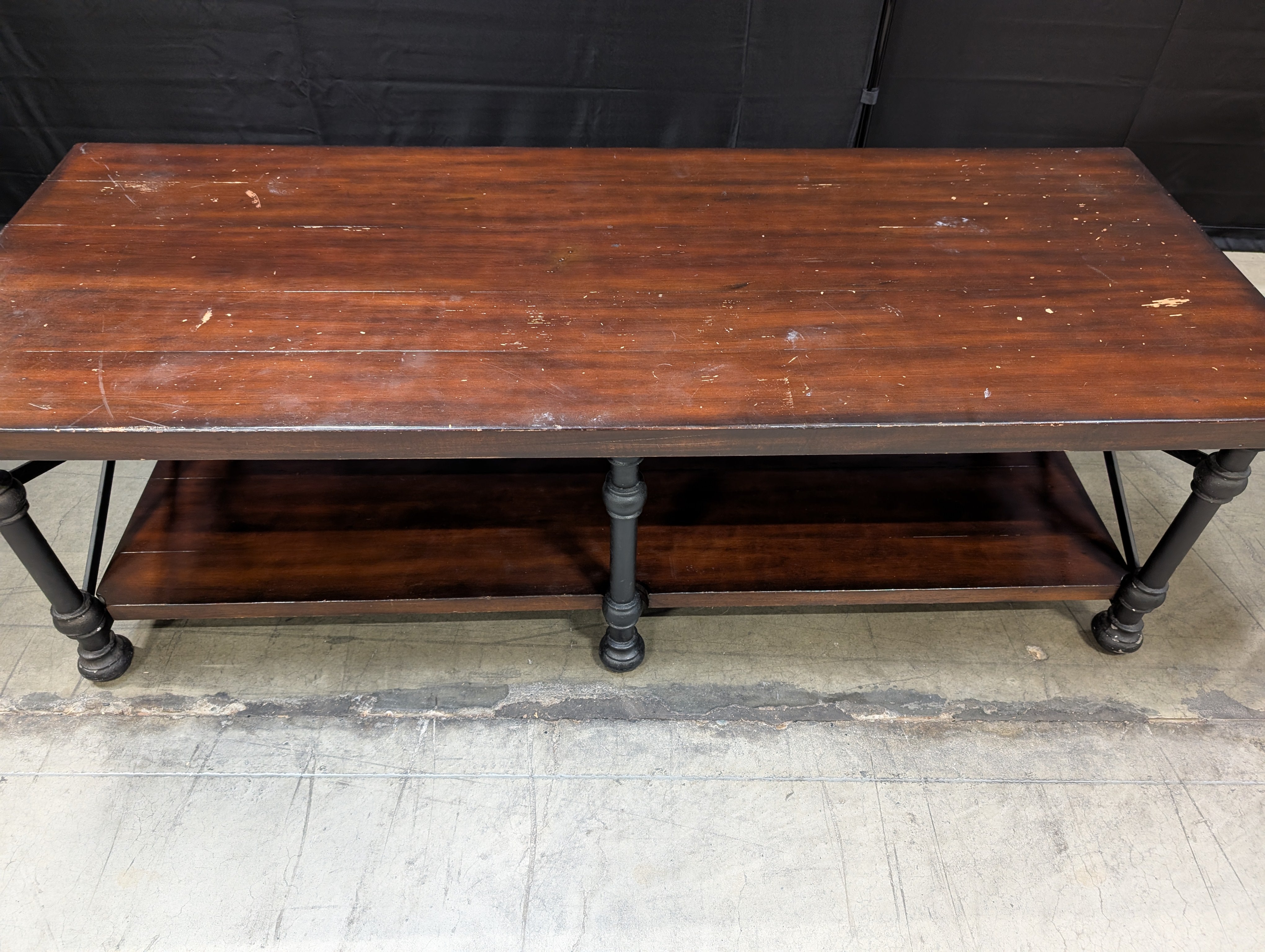 Bernhardt Furniture Dark Wood Two-Tier Console Bench