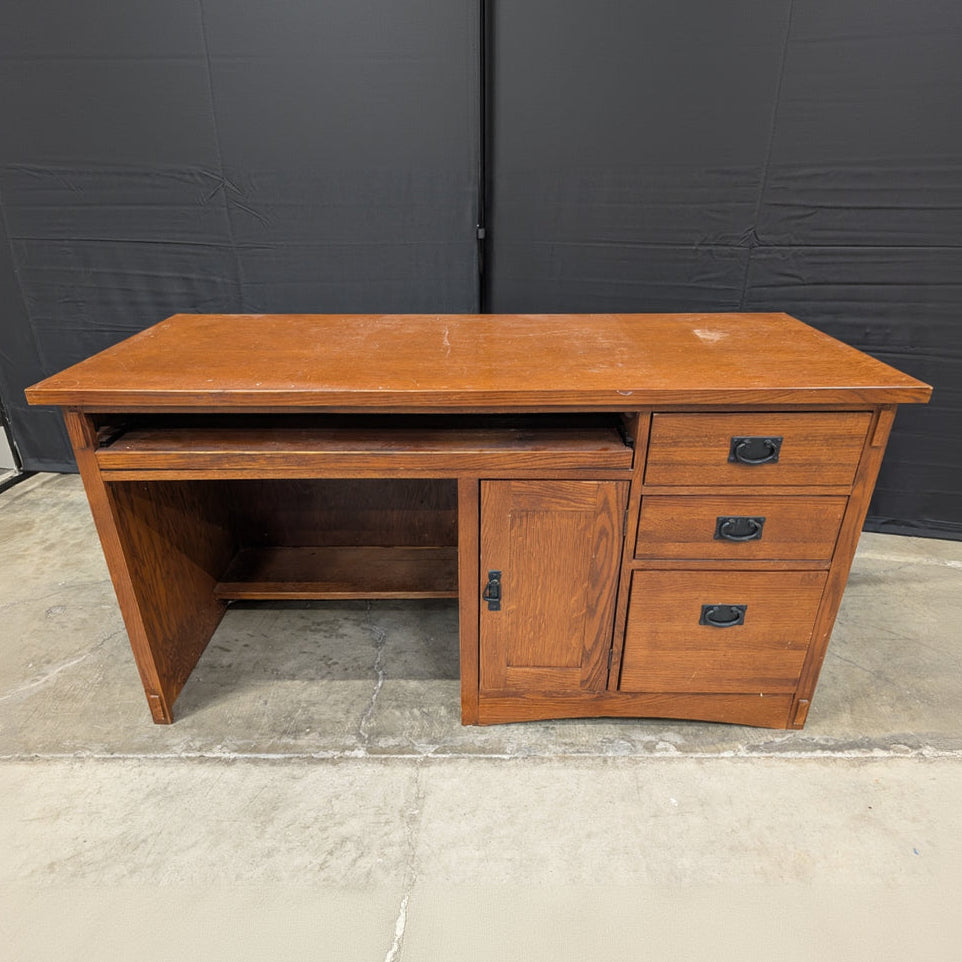 Craftsman Style Solid Wood Writing Desk with Storage