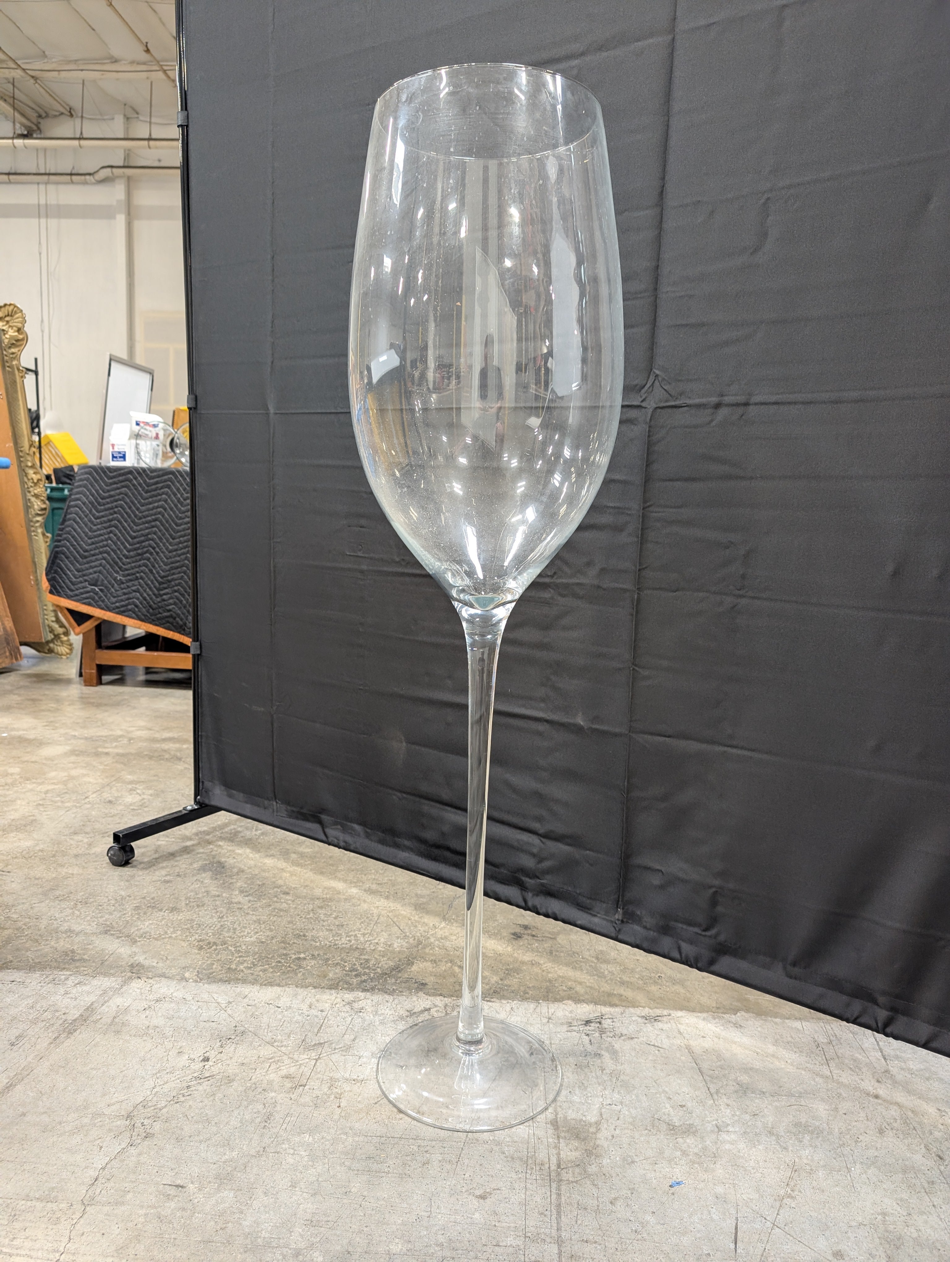 Oversized Clear Glass Wine Goblet Display