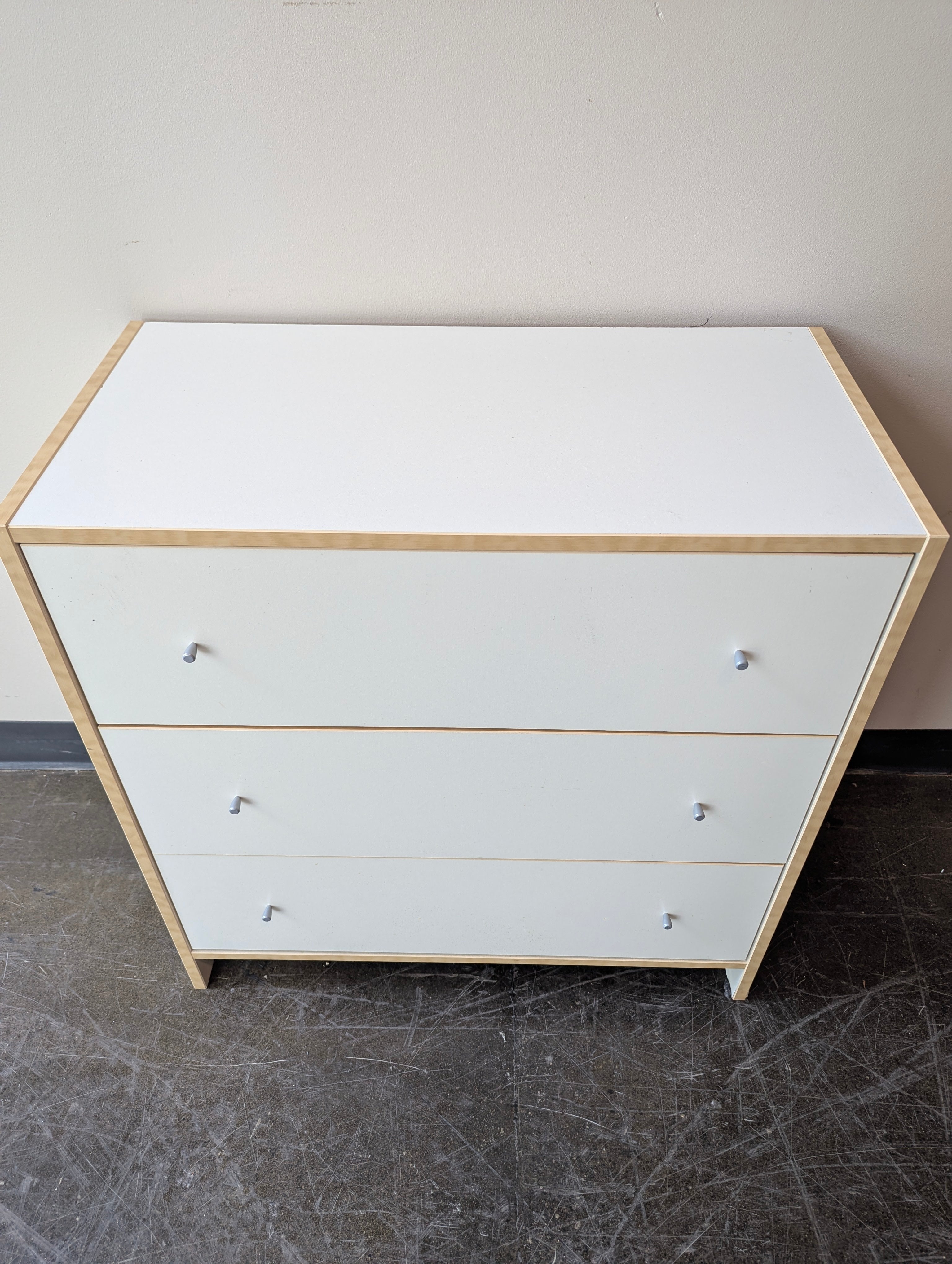 White Three Drawer Dresser