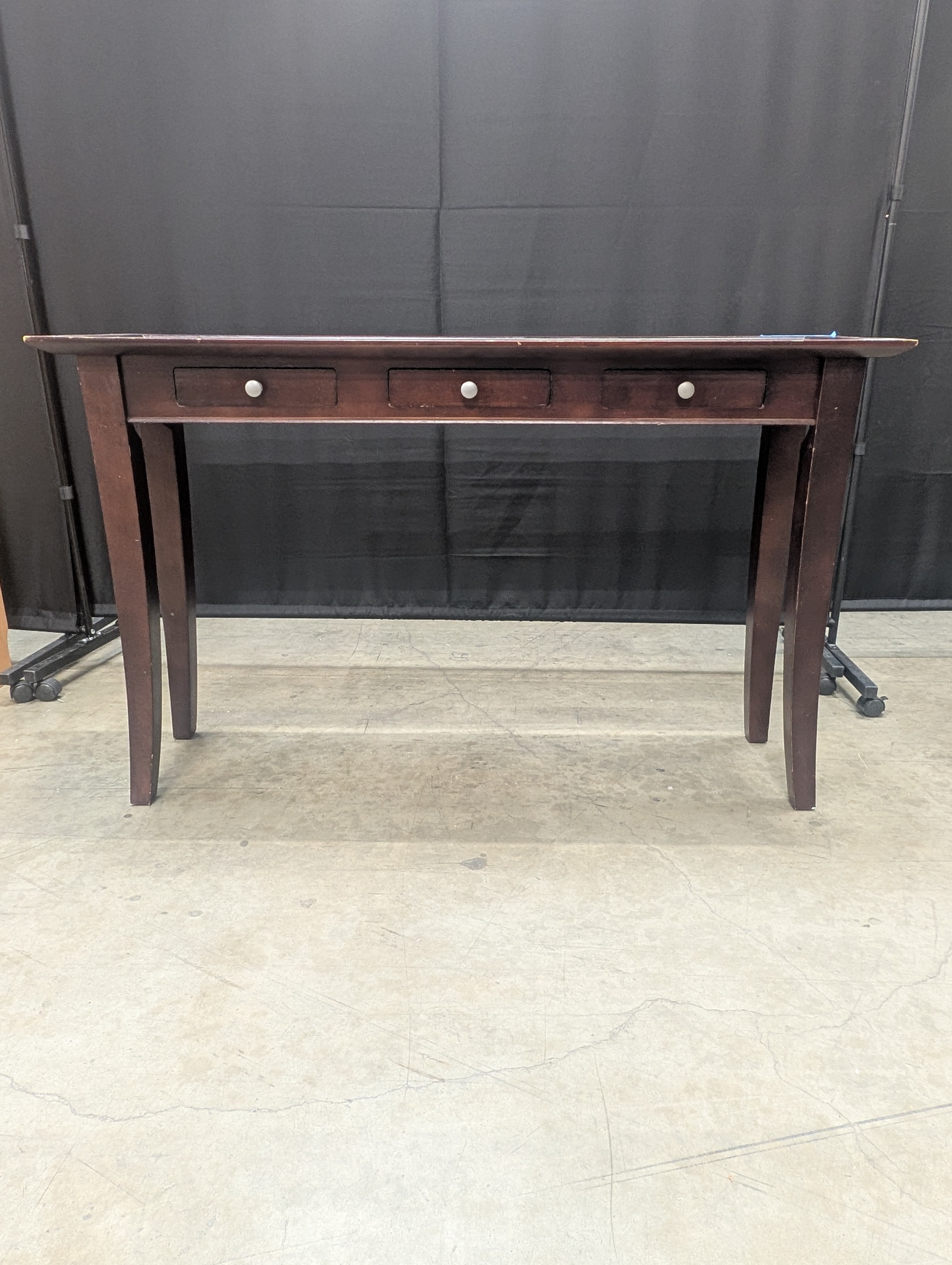 Dark Wood Two-Drawer Writing Desk