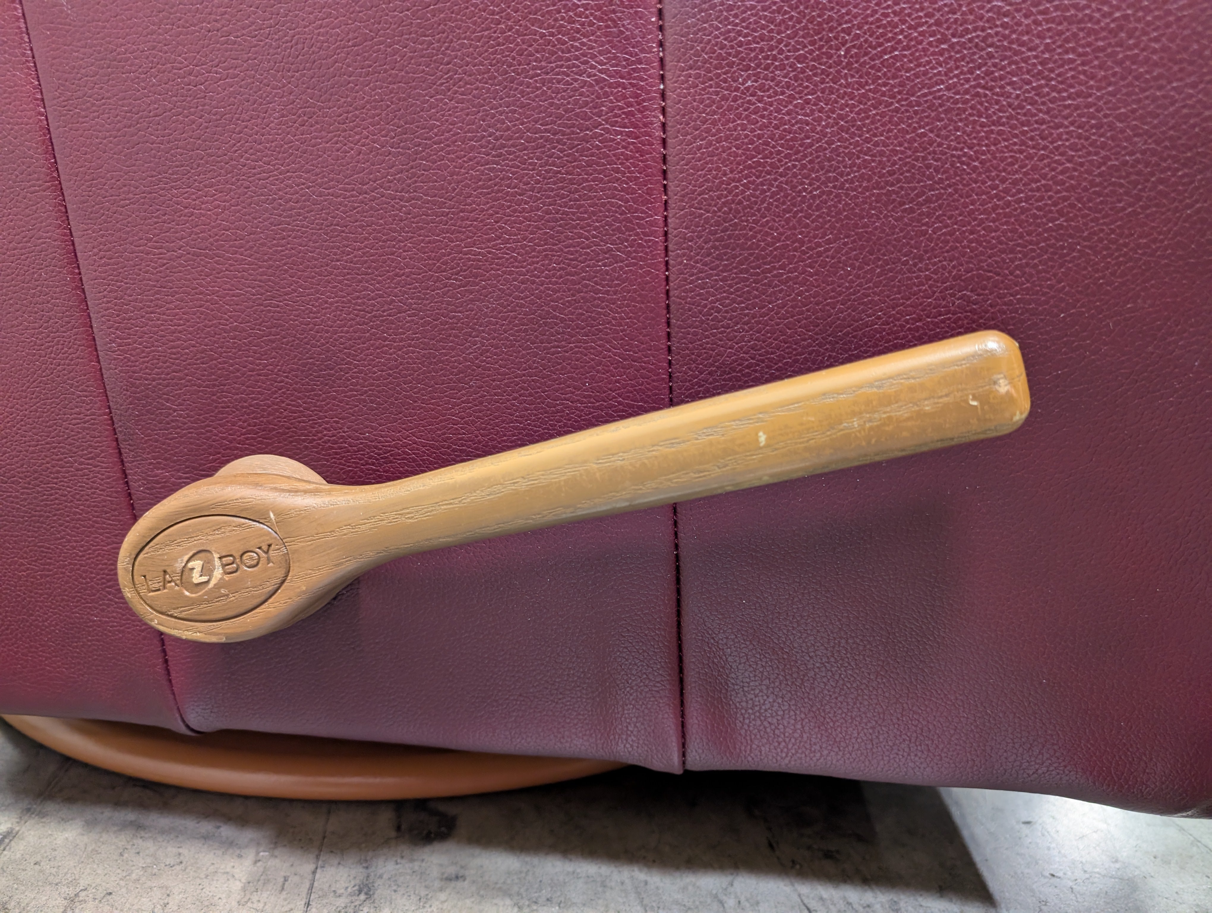 Burgundy Overstuffed LaZboy Recliner with Pillow Arms
