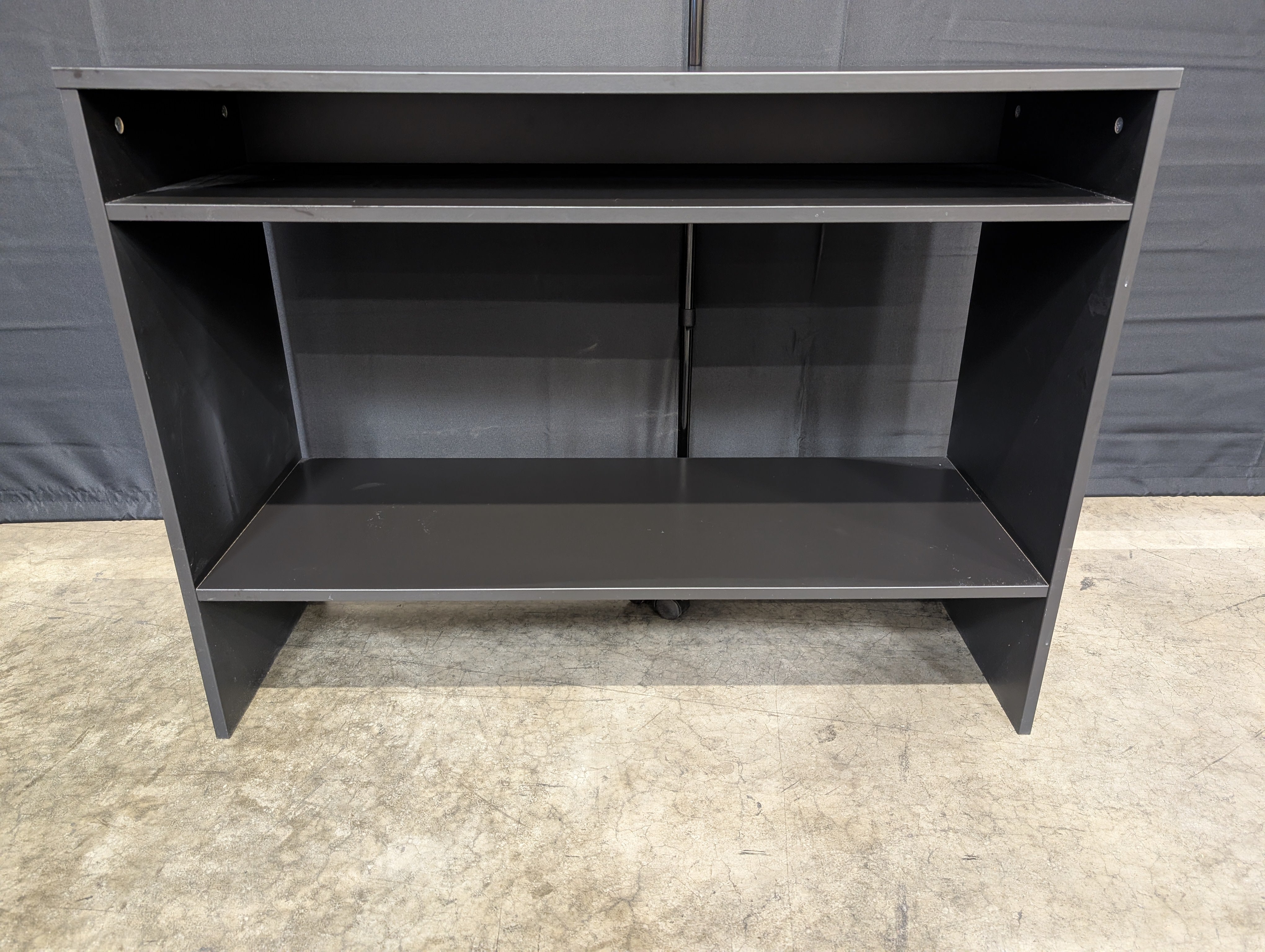 Modern Black Two-Tier Media Console Shelf