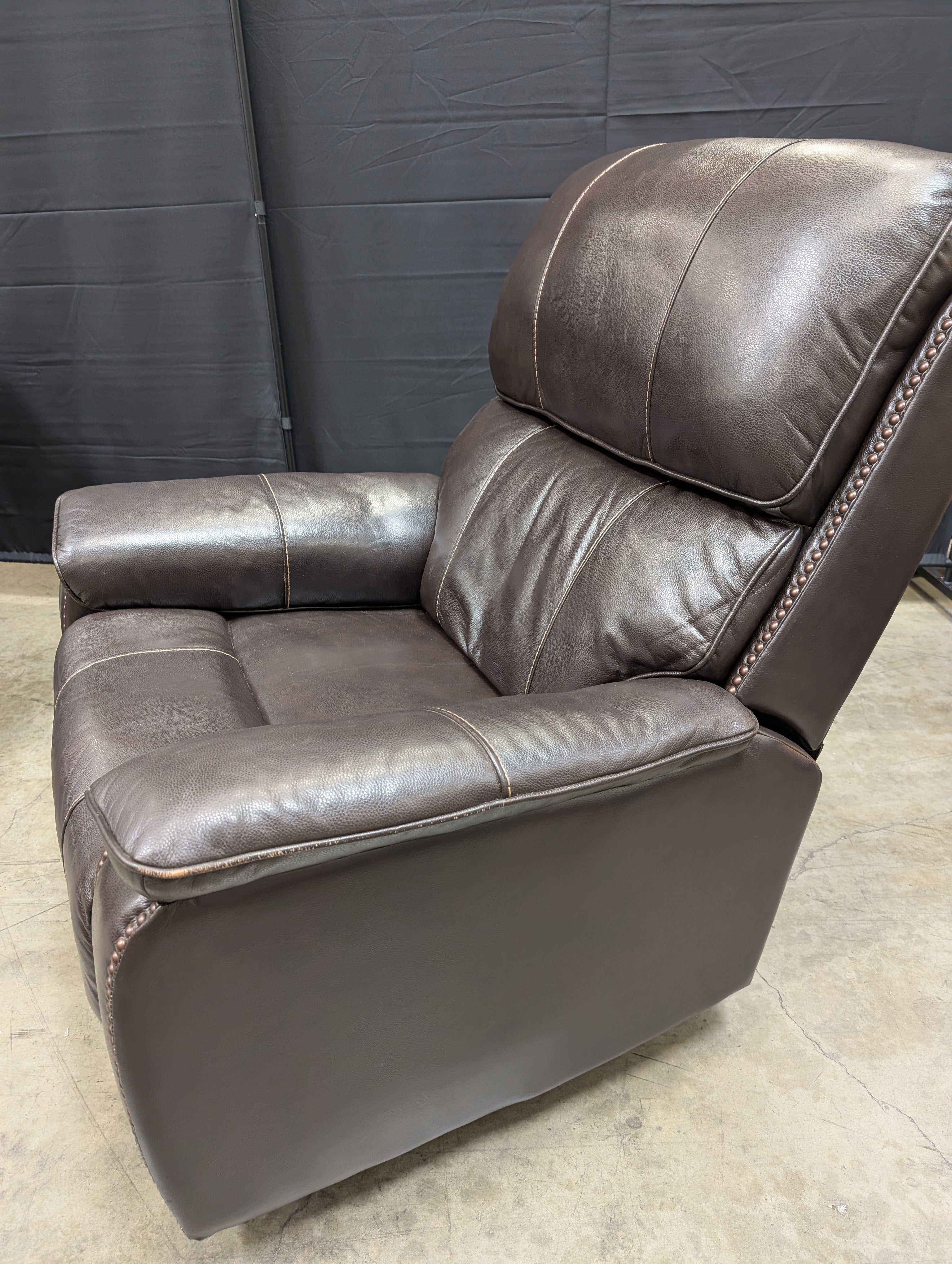 Dark Brown Swivel Electric Reclining Armchair