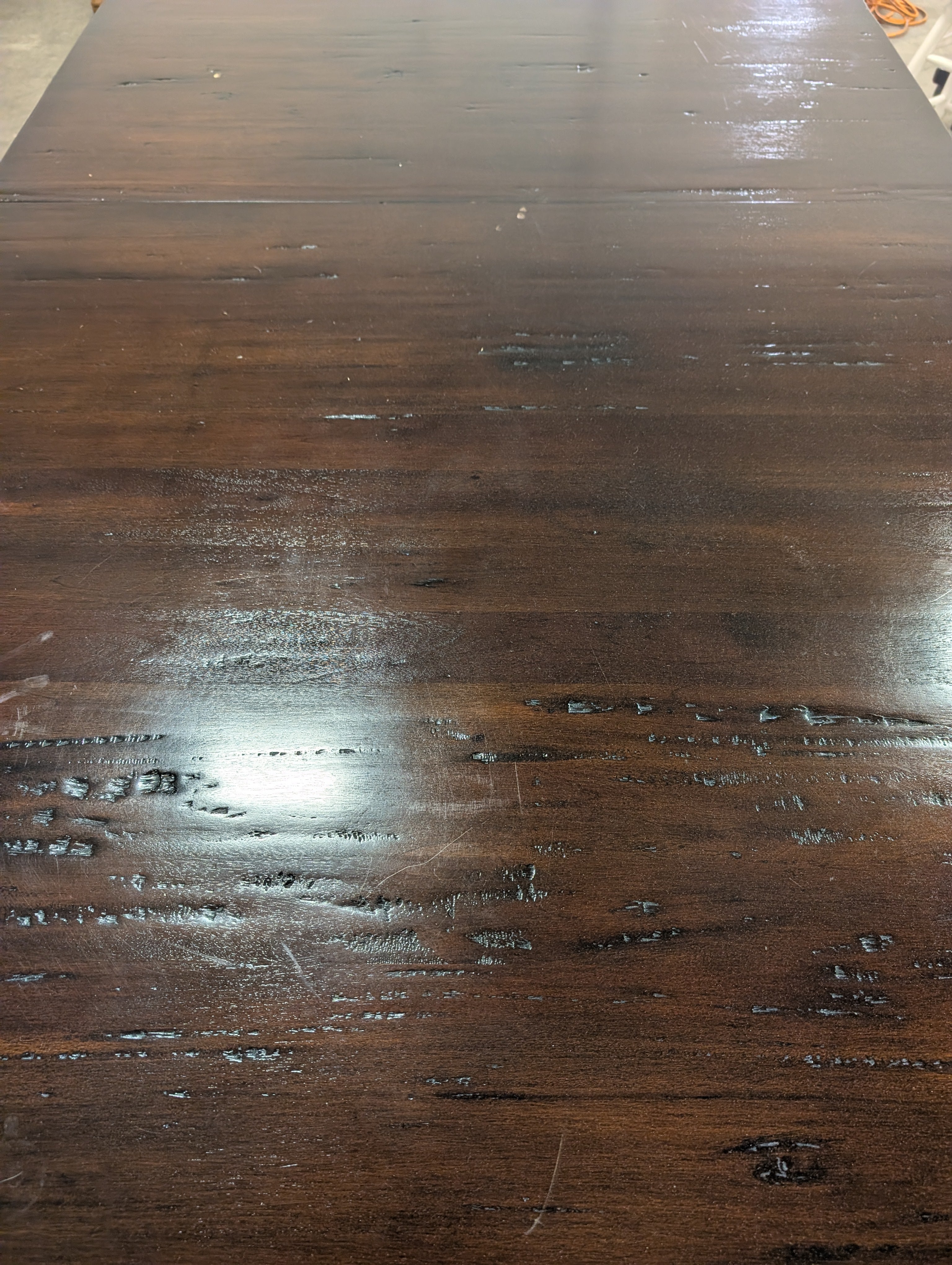 Spacious Dark Stained Wooden Extendable Dining Table